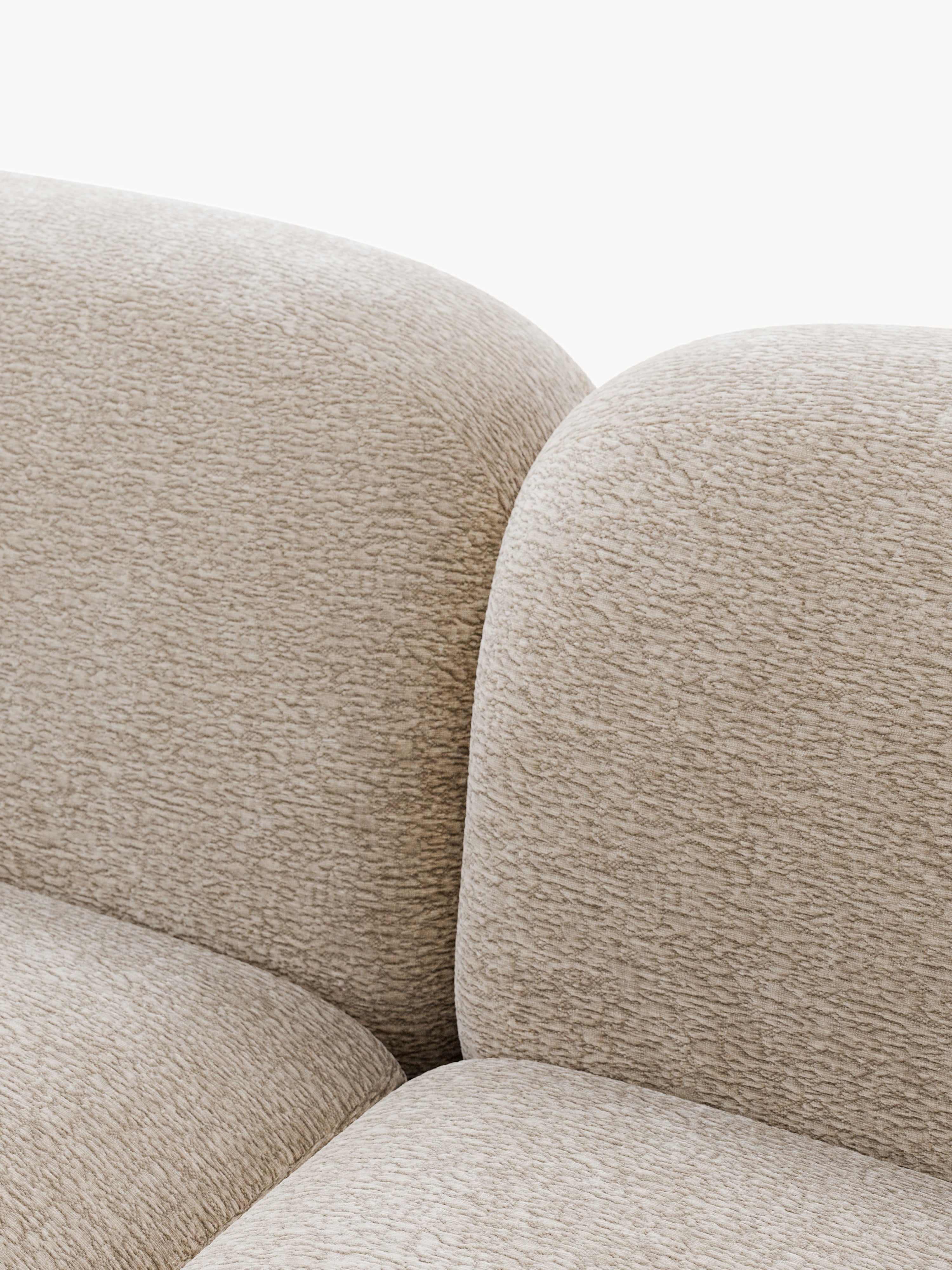 Wolke 4-Kişilik Modüler Köşe Koltuk Teddy Bouclé Bej