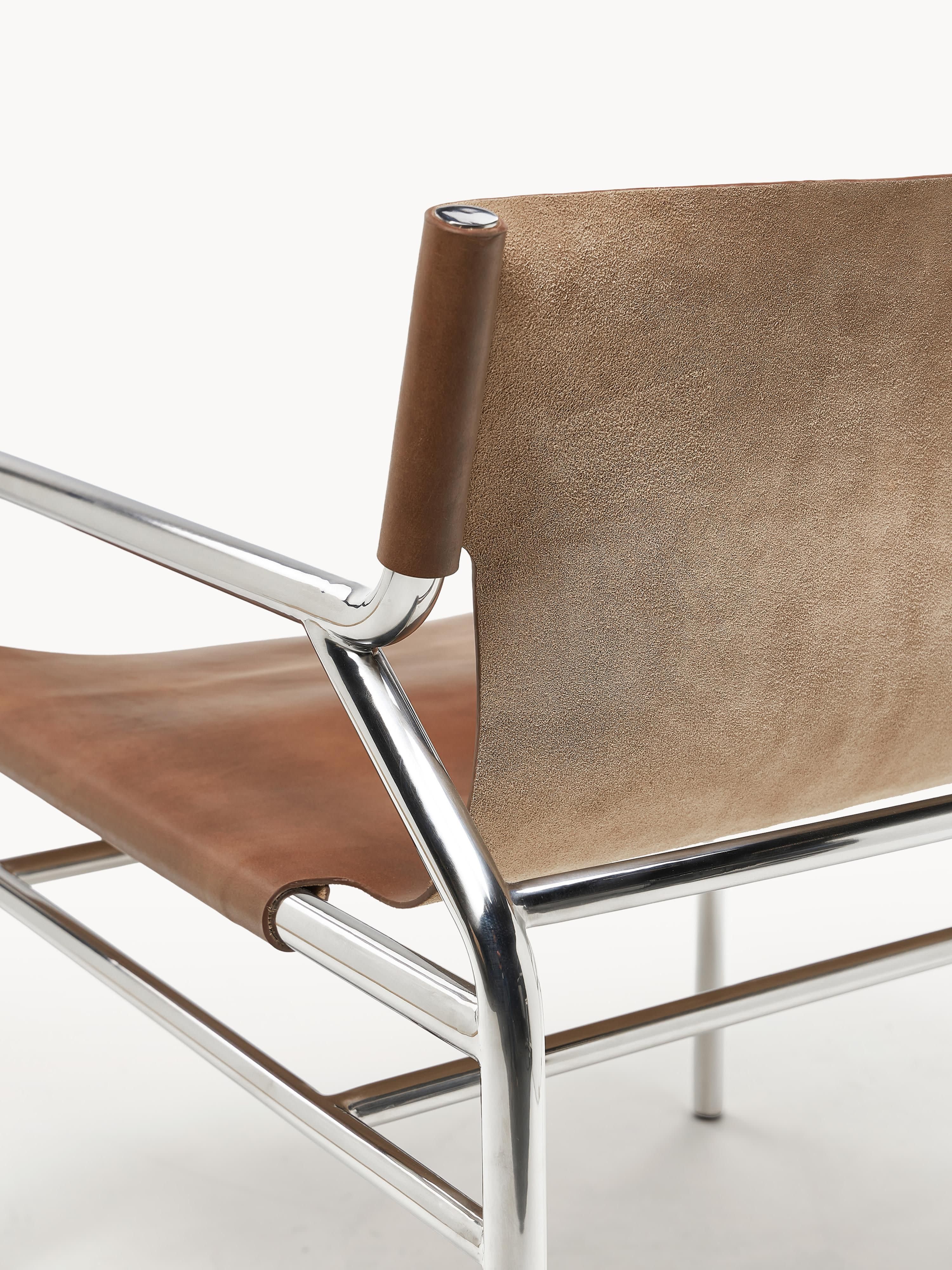 Dion Lounge Koltuk %100 Deri Cilalı Metal Çerçeve