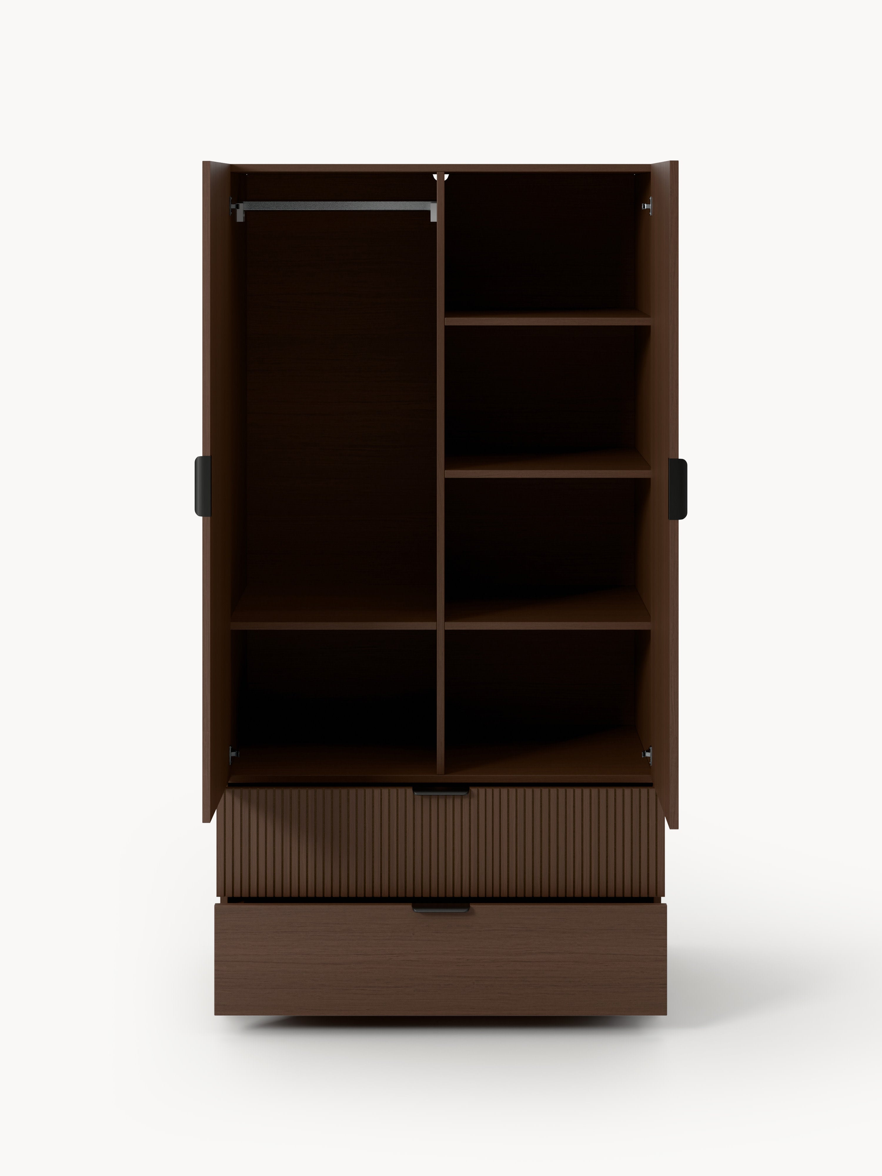 Sato Ahşap Kompakt Gardırop Minimalist Tasarım ve Raf Sistemi