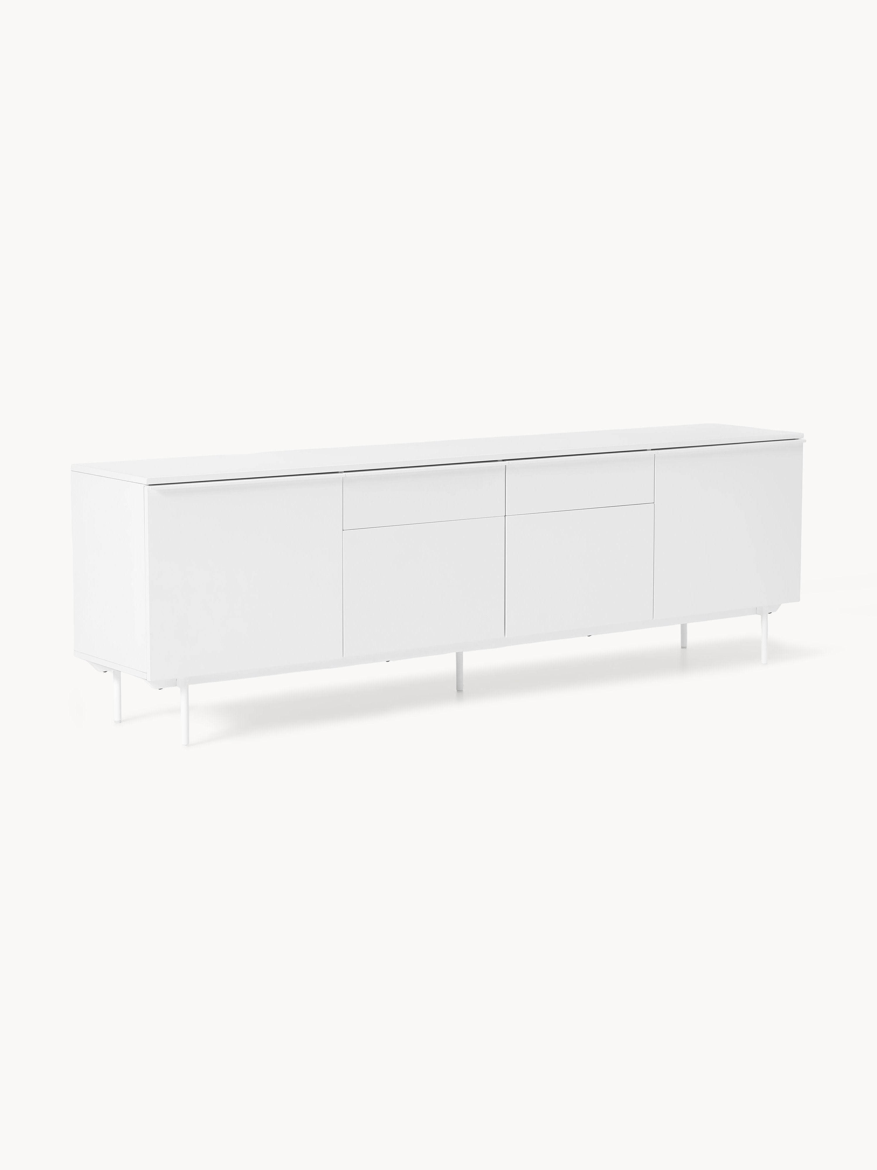 Elona 240 cm Büyük Konsol Mat Beyaz Modern Tasarım