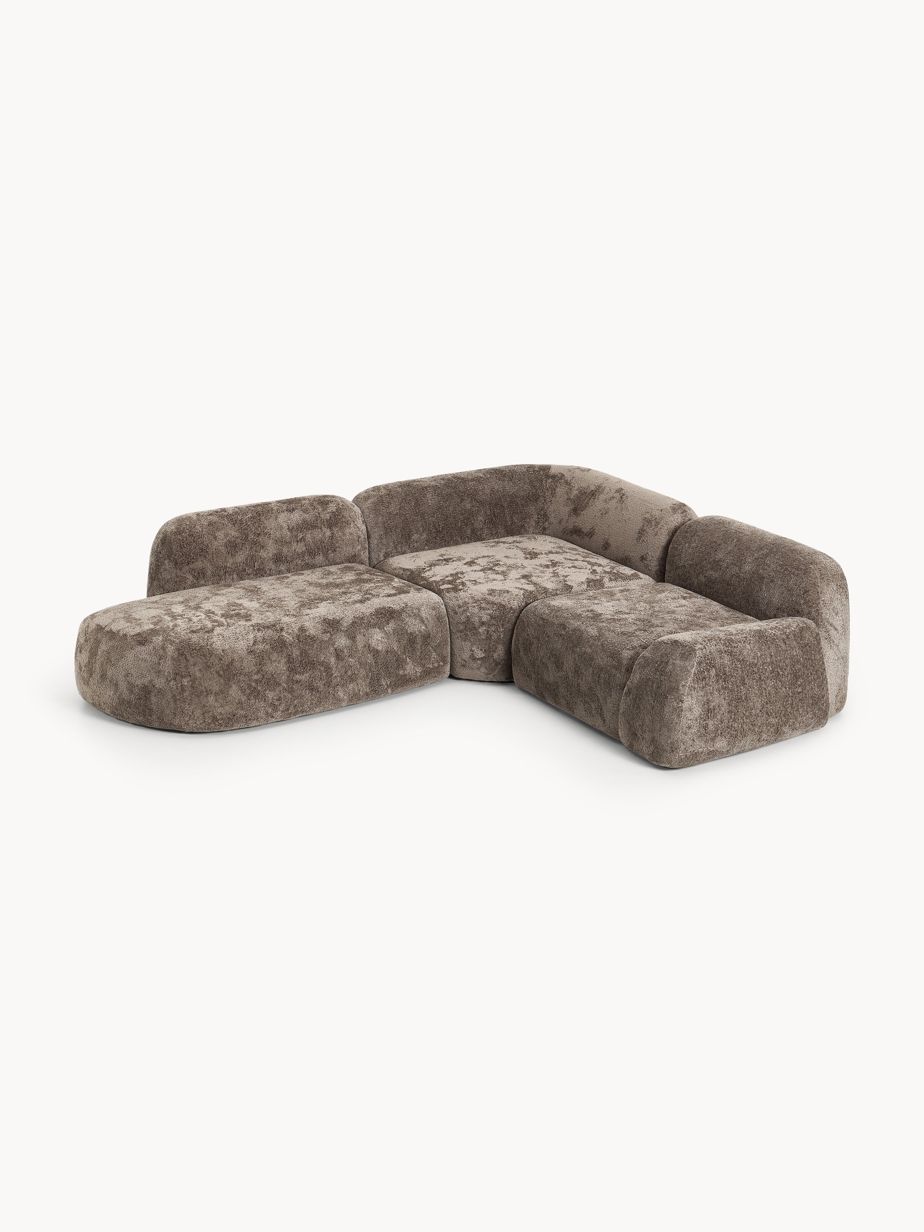 Wolke Modüler Köşe Koltuk 4-Kişilik Teddy Buklet Şezlonglu