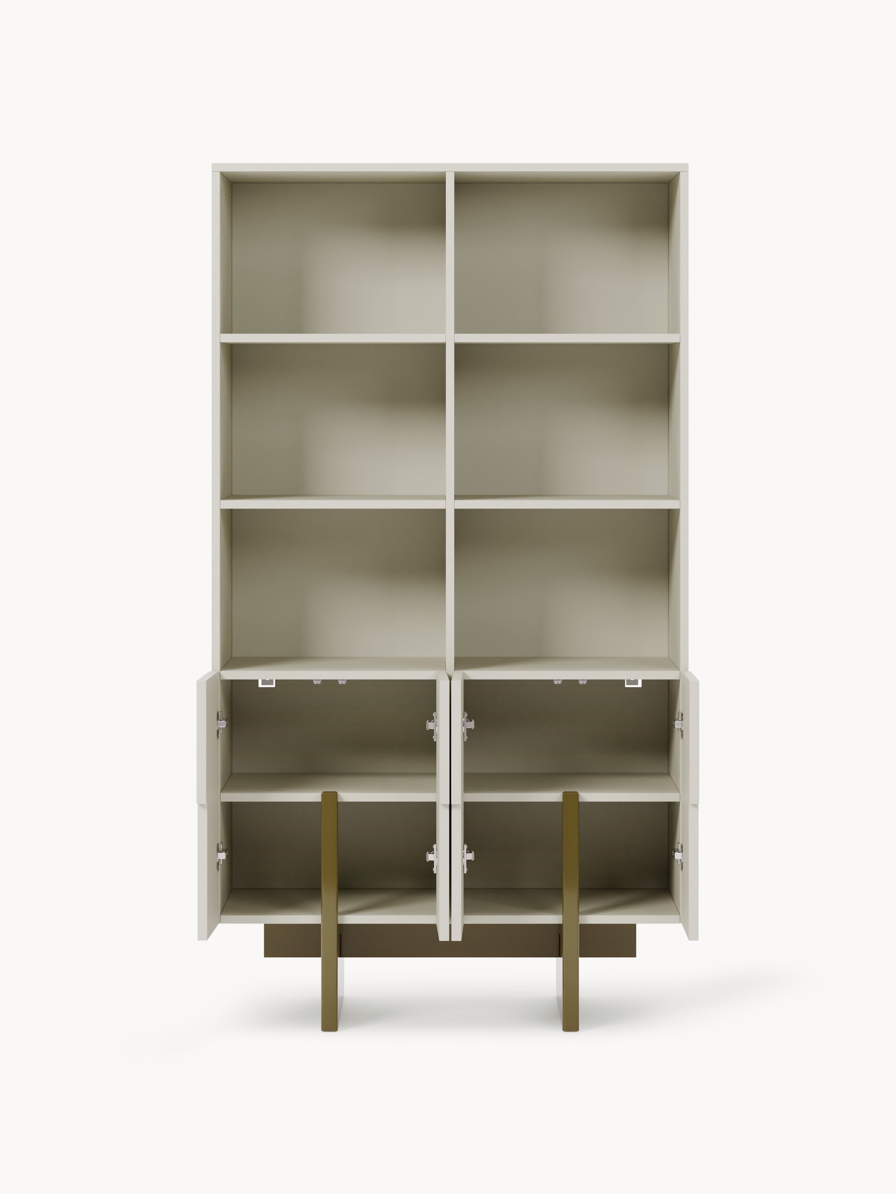 Dado Büyük Ahşap Highboard, Modern Geometrik Tasarım ve Orijinal Ayaklar