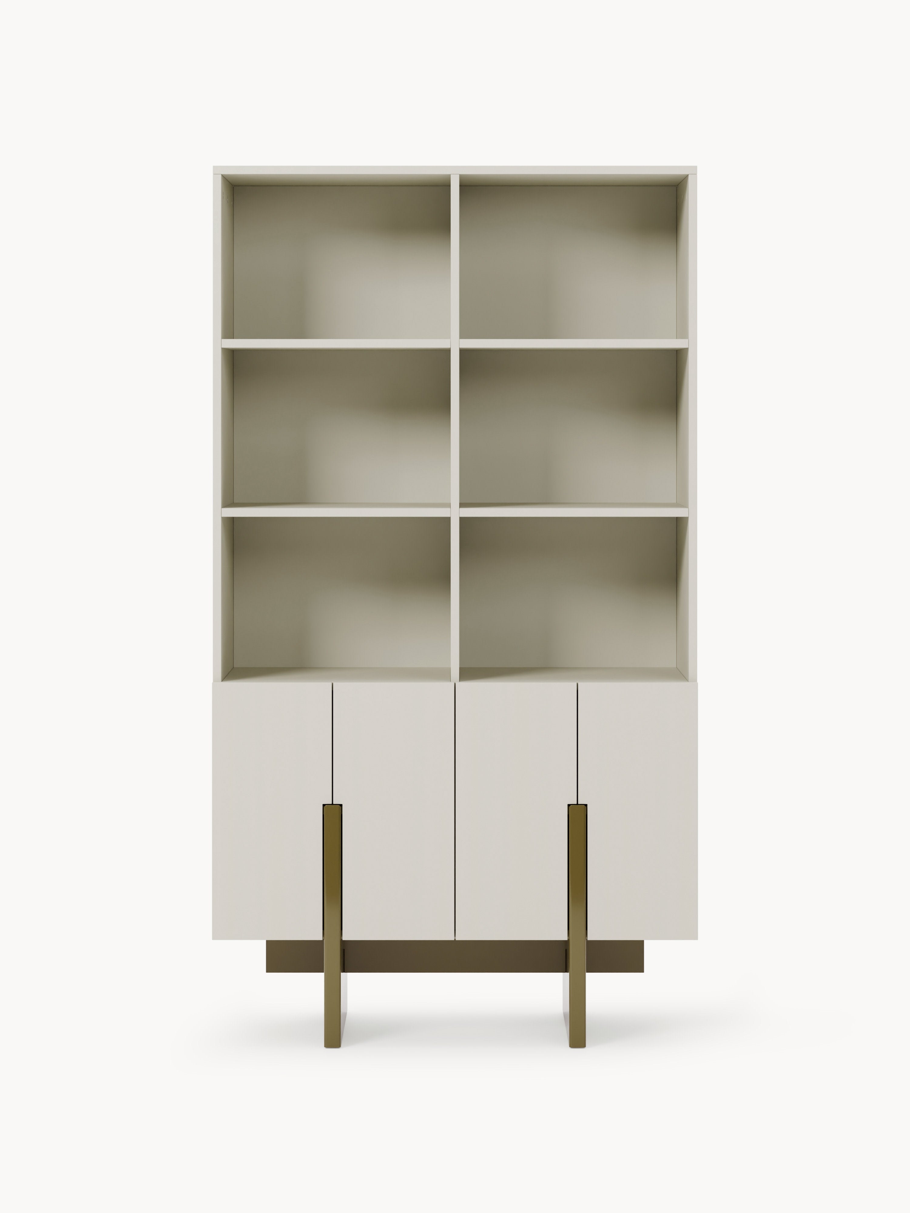 Dado Büyük Ahşap Highboard, Modern Geometrik Tasarım ve Orijinal Ayaklar