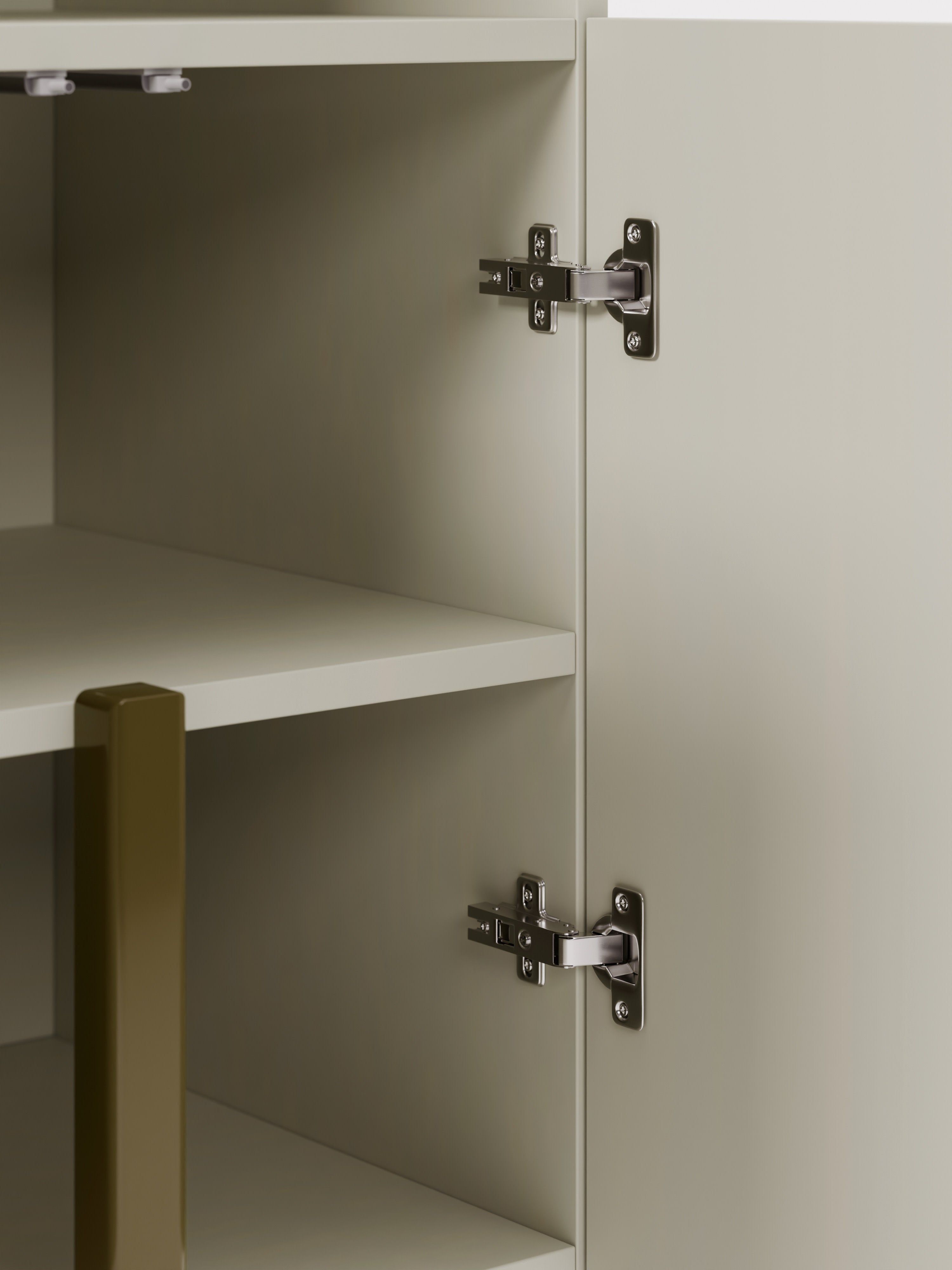 Dado Büyük Ahşap Highboard, Modern Geometrik Tasarım ve Orijinal Ayaklar