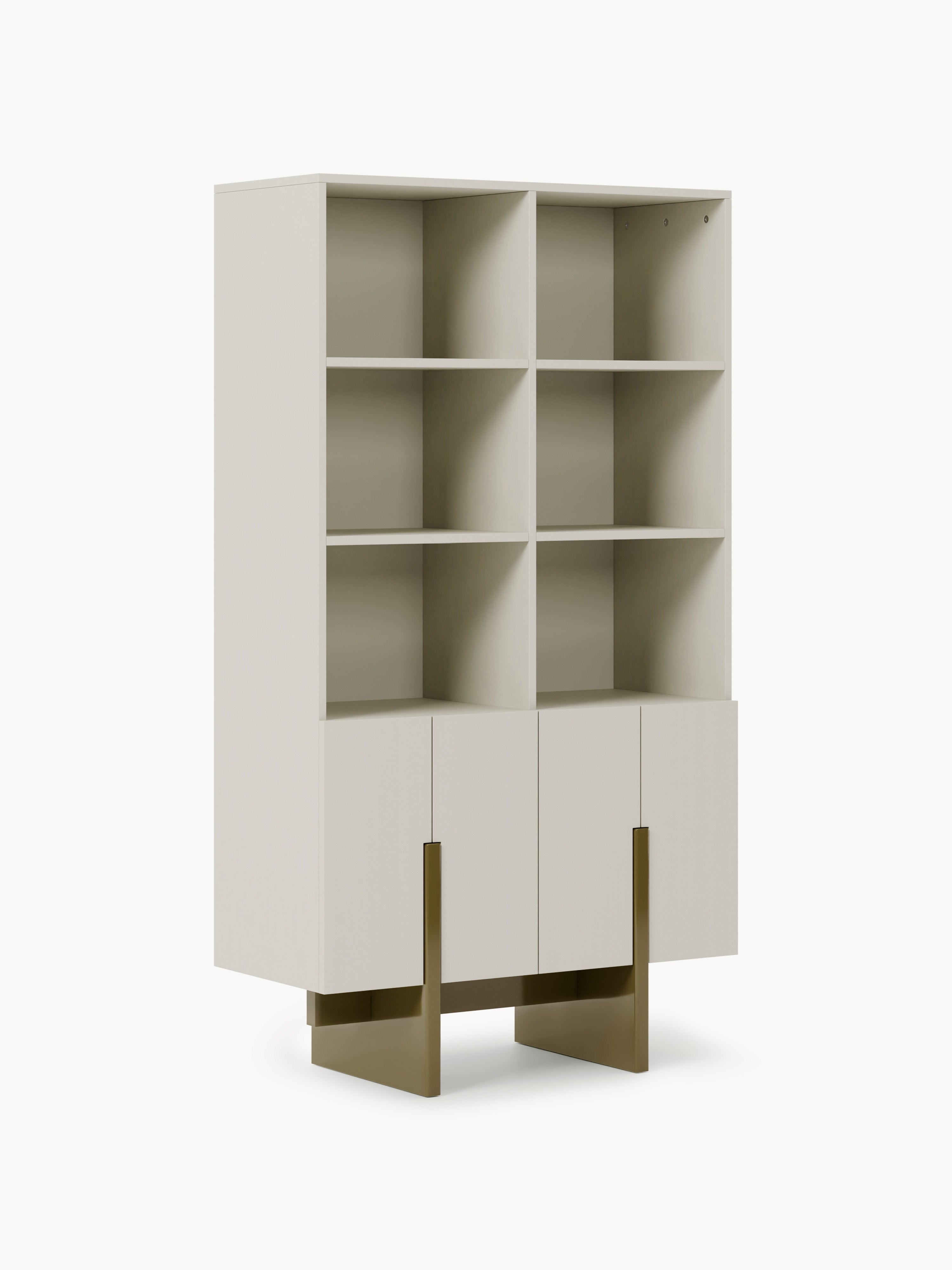 Dado Büyük Ahşap Highboard, Modern Geometrik Tasarım ve Orijinal Ayaklar