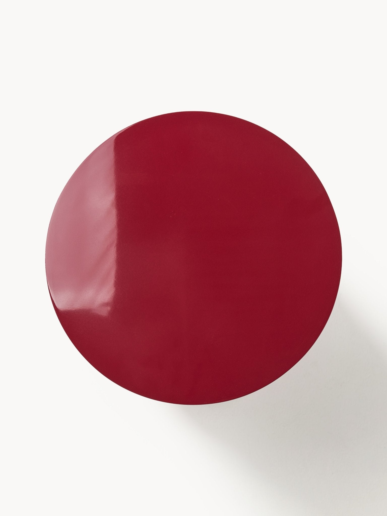 Illy Heykelsi Yuvarlak Yan Sehpa Parlak Lake MDF Ø35cm - Velotti