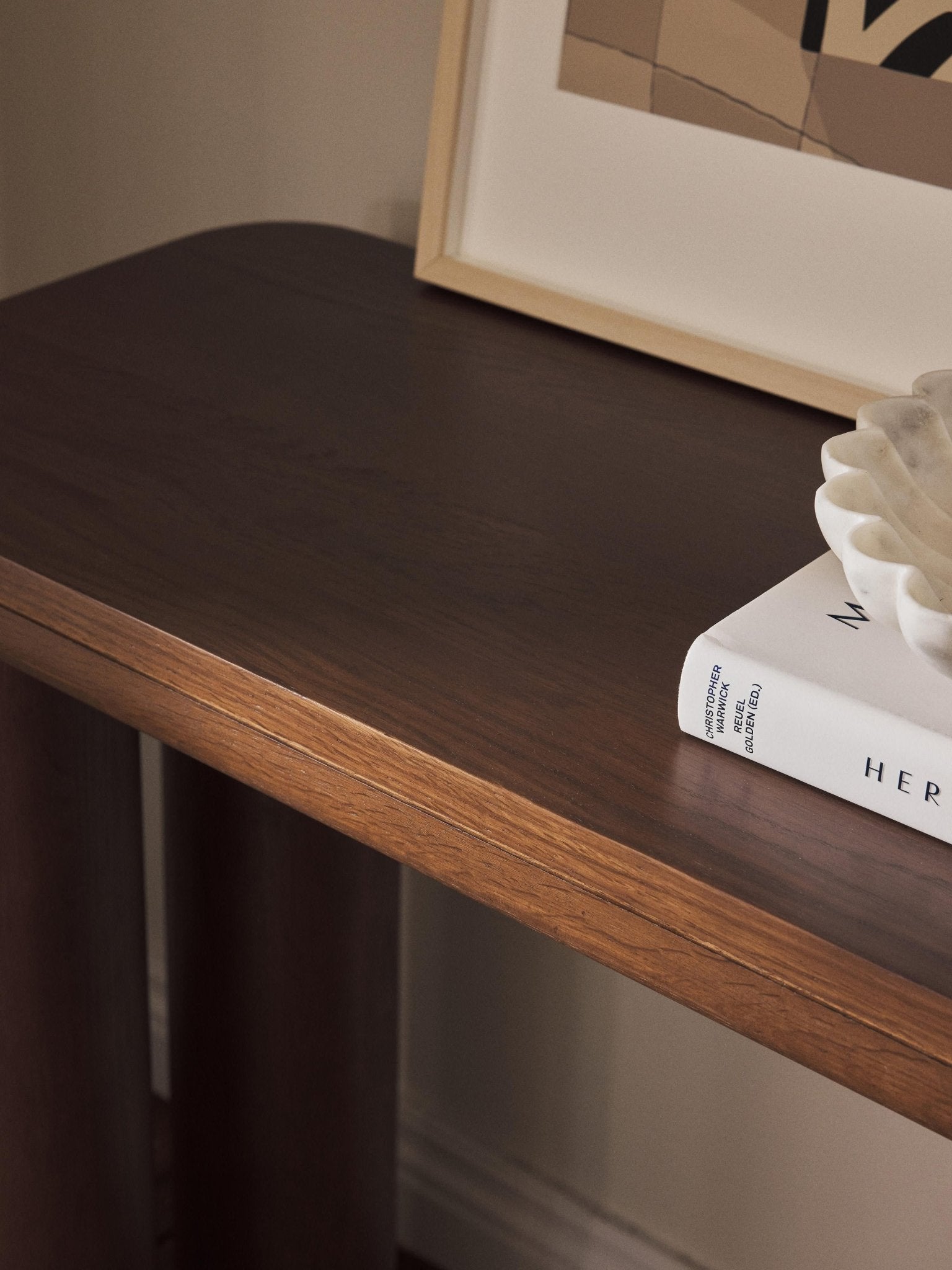 Kalia Masif Meşe Konsol Masası 110 cm Modern Brutalist Tasarım - Velotti