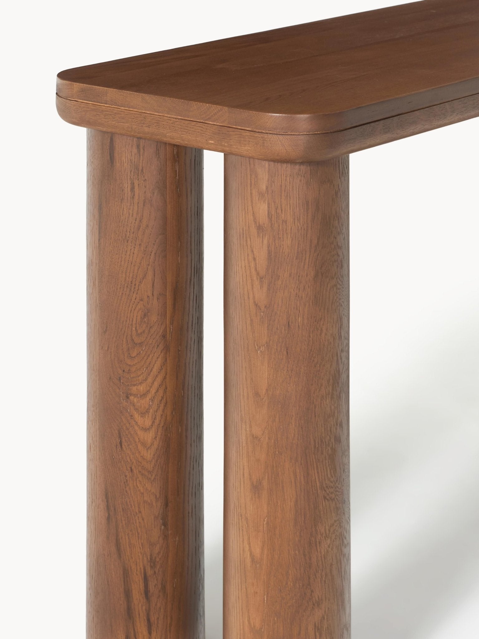 Kalia Masif Meşe Konsol Masası 110 cm Modern Brutalist Tasarım - Velotti