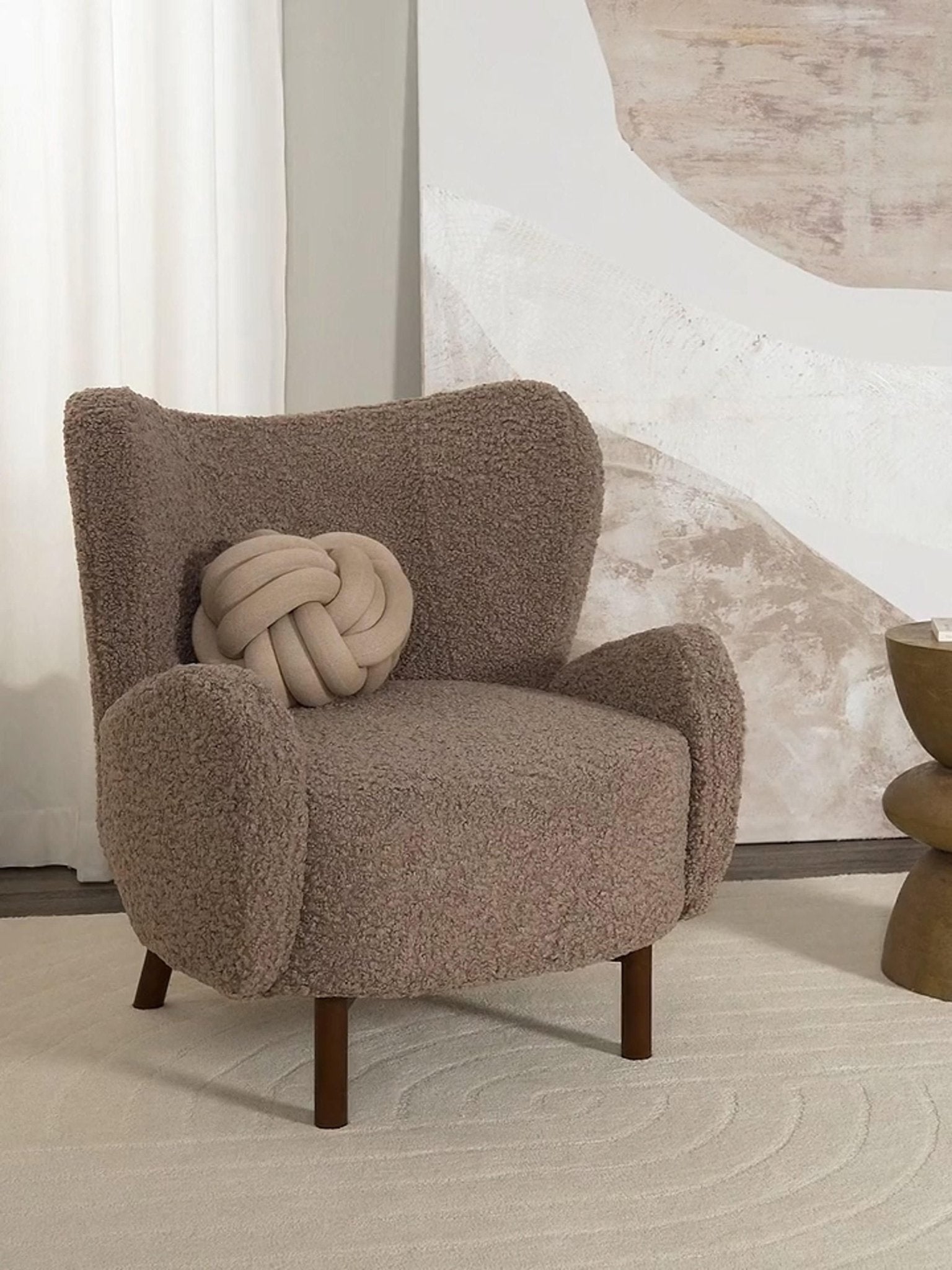 Kalia Modern Teddy Kumaşlı Konforlu Tekli Koltuk - Velotti