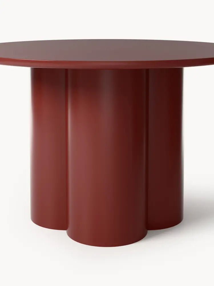 Keva Modern Yuvarlak Yemek Masası 120 cm Şarap Kırmızısı - Velotti