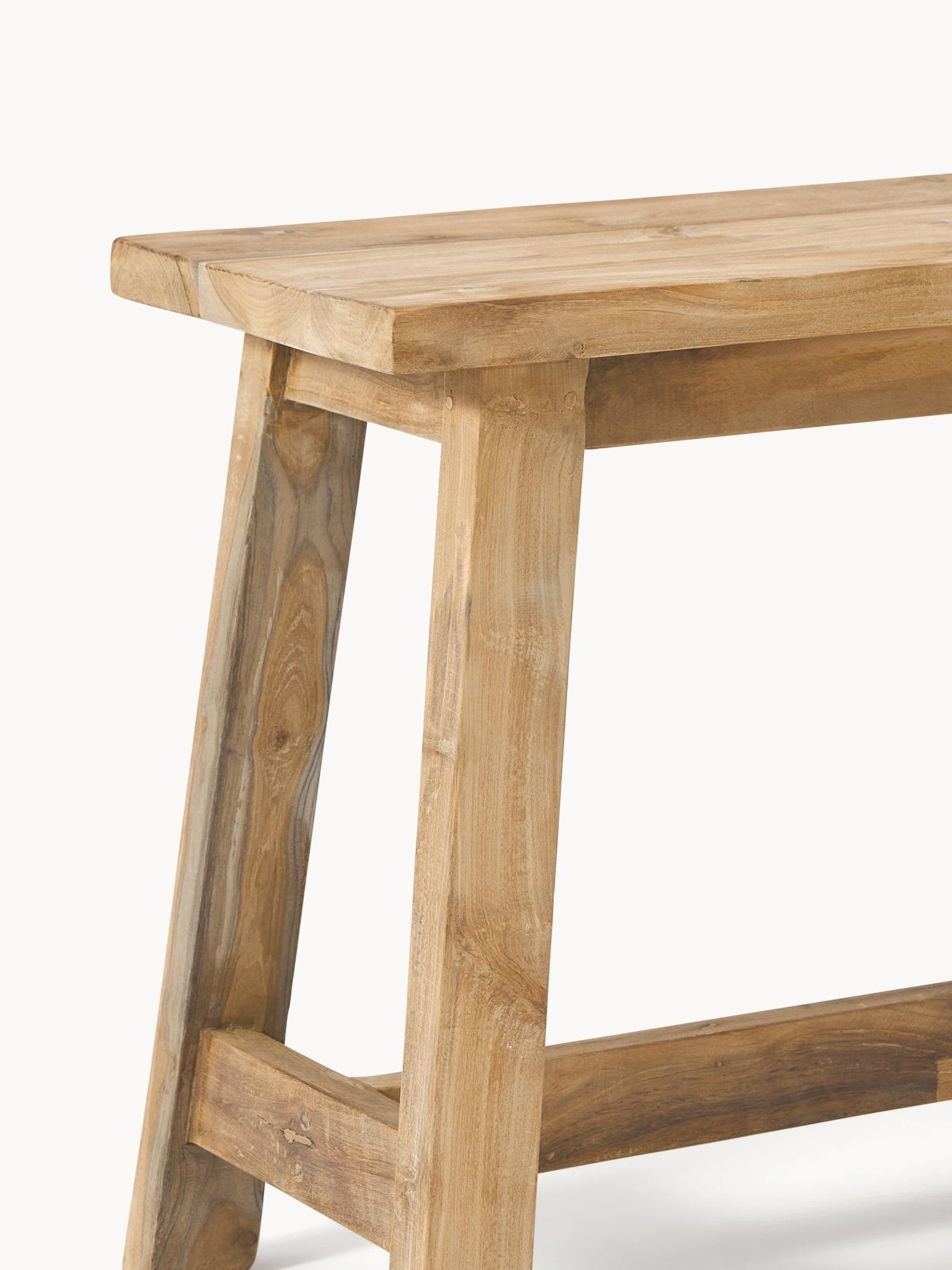 Lawas Geri Dönüştürülmüş Teak Ahşap Tabure 50cm - Velotti