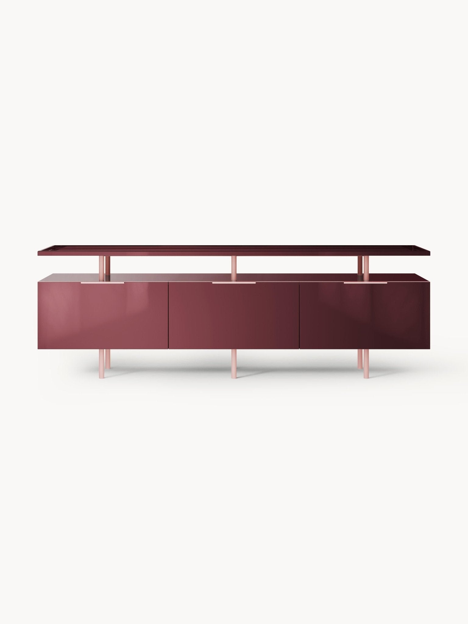 Lennie Yüksek Parlaklıklı Modern Dressoir Bordeaux 180cm - Velotti