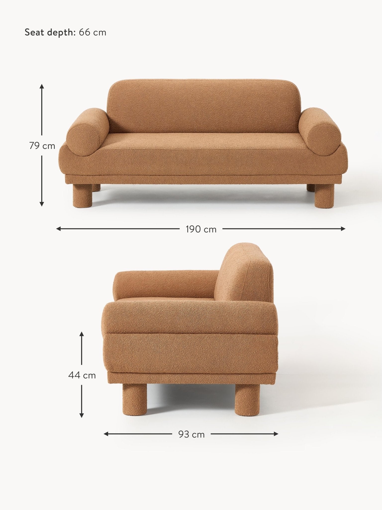 Lilo Bouclé 2 Kişilik Modern Kanepe - Velotti