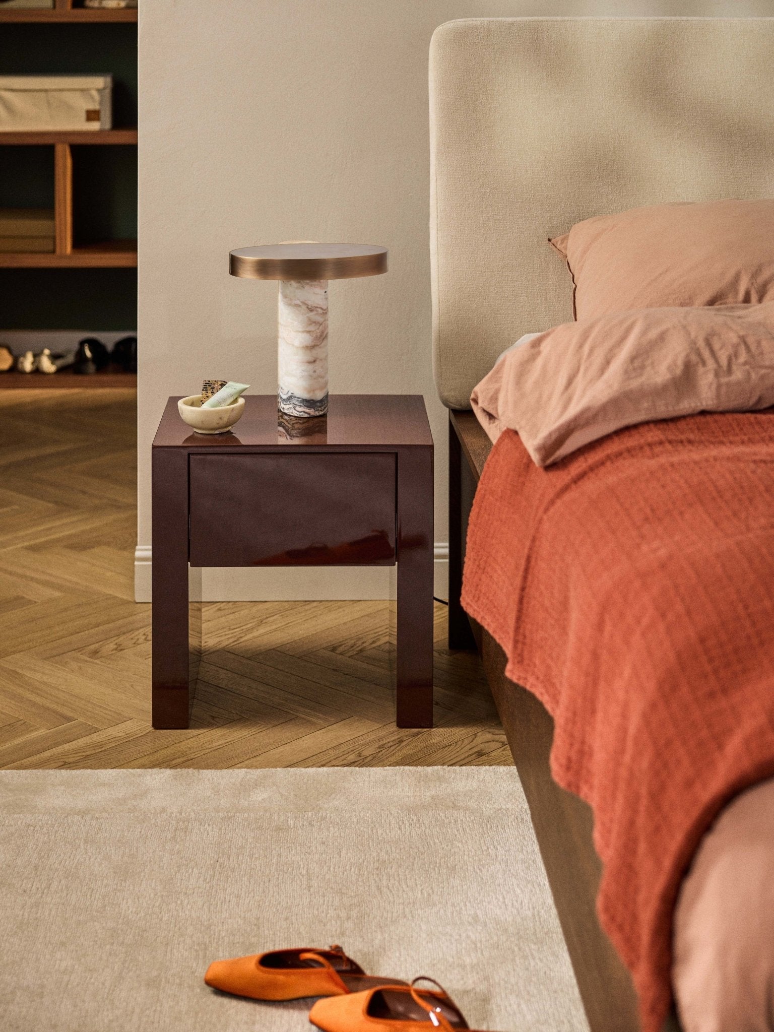 Liv Modern Lake MDF Komodin Koyu Kahverengi - Velotti