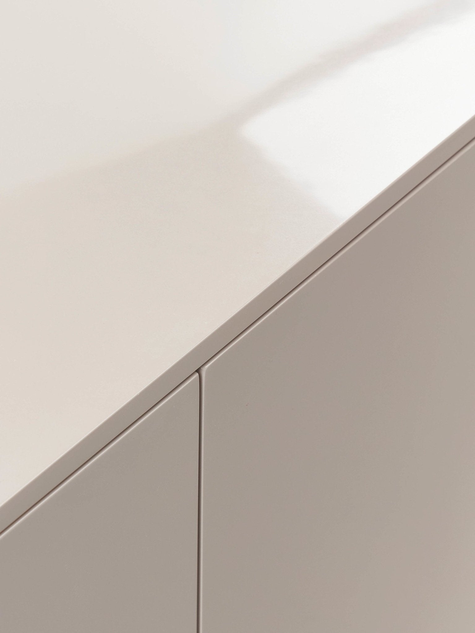 Liv Modern Minimalist Dressoir, Parlak Bej 90 cm - Velotti