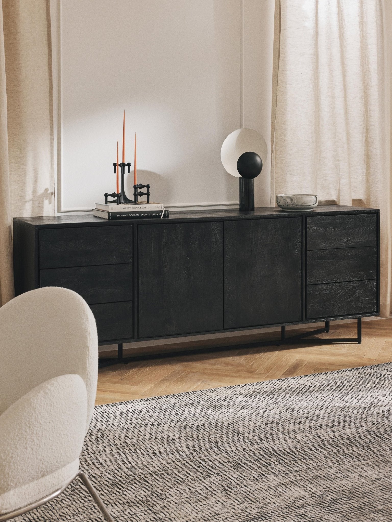 Luca XL Masif Mangohout Dressoir Konsol - Velotti