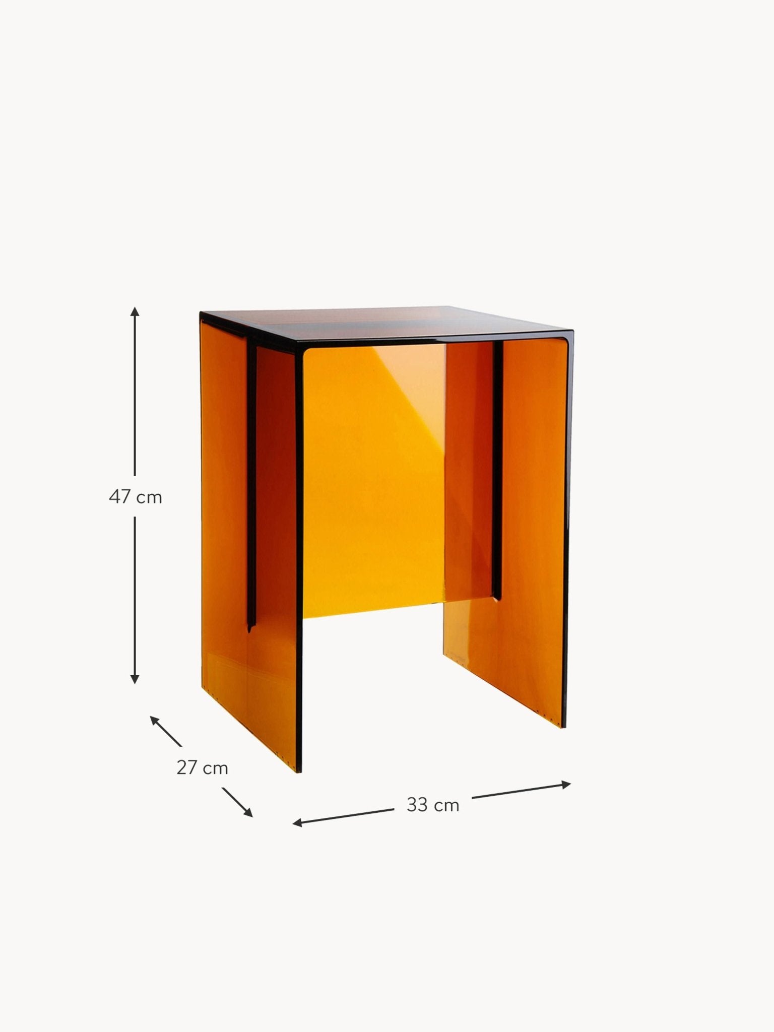 Max-Beam Modern Tasarım Yan Sehpa Şeffaf Turuncu 33 cm - Velotti