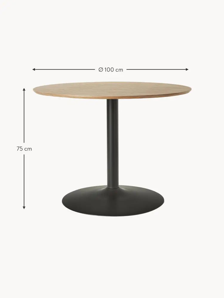 Menorca Yuvarlak Yemek Masası, Modern Tasarım, 100 cm Çapında - Velotti