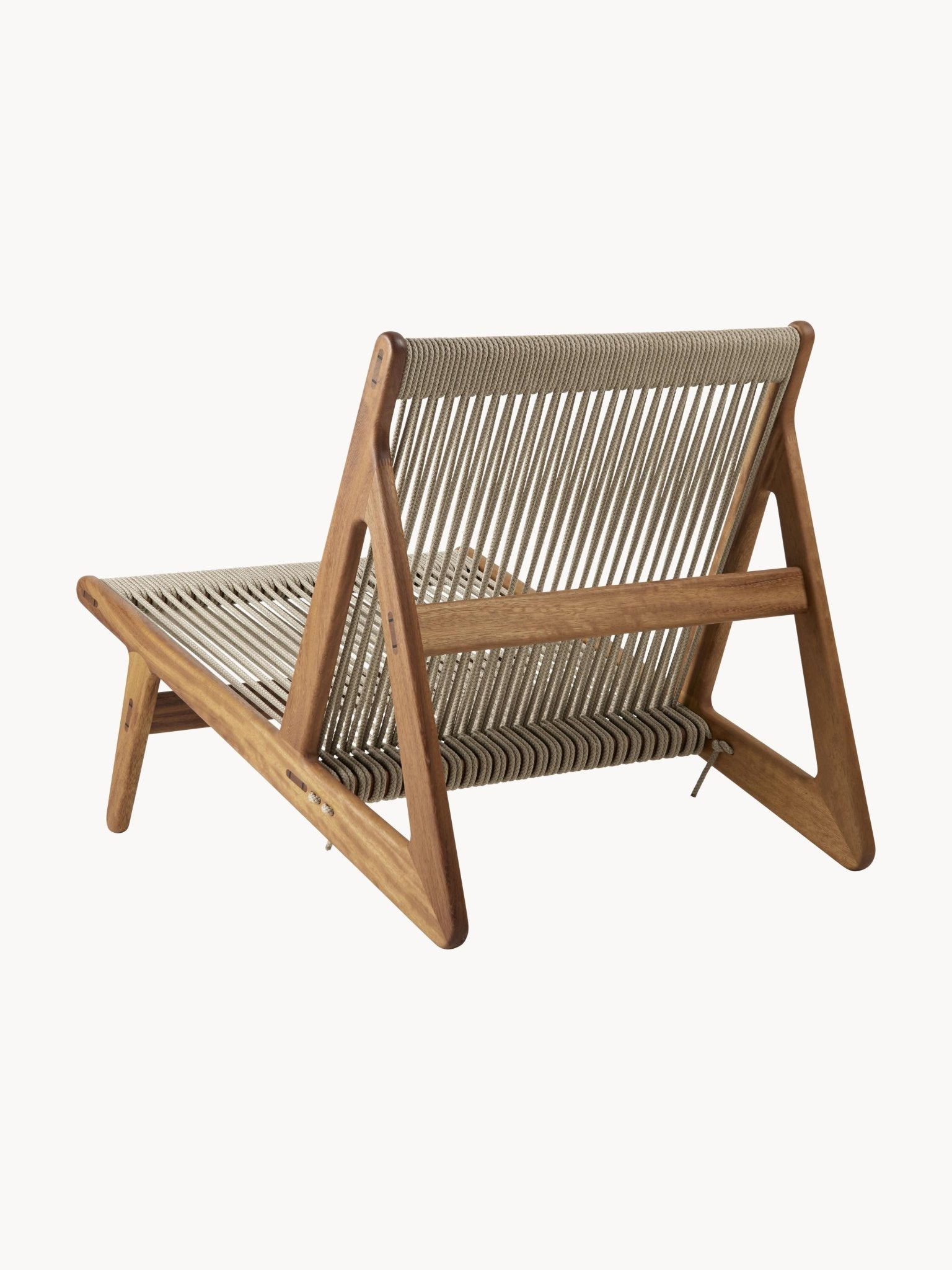 MR01 Initial El Yapımı Iroko Ağacı Bahçe Lounge Sandalyesi - Velotti