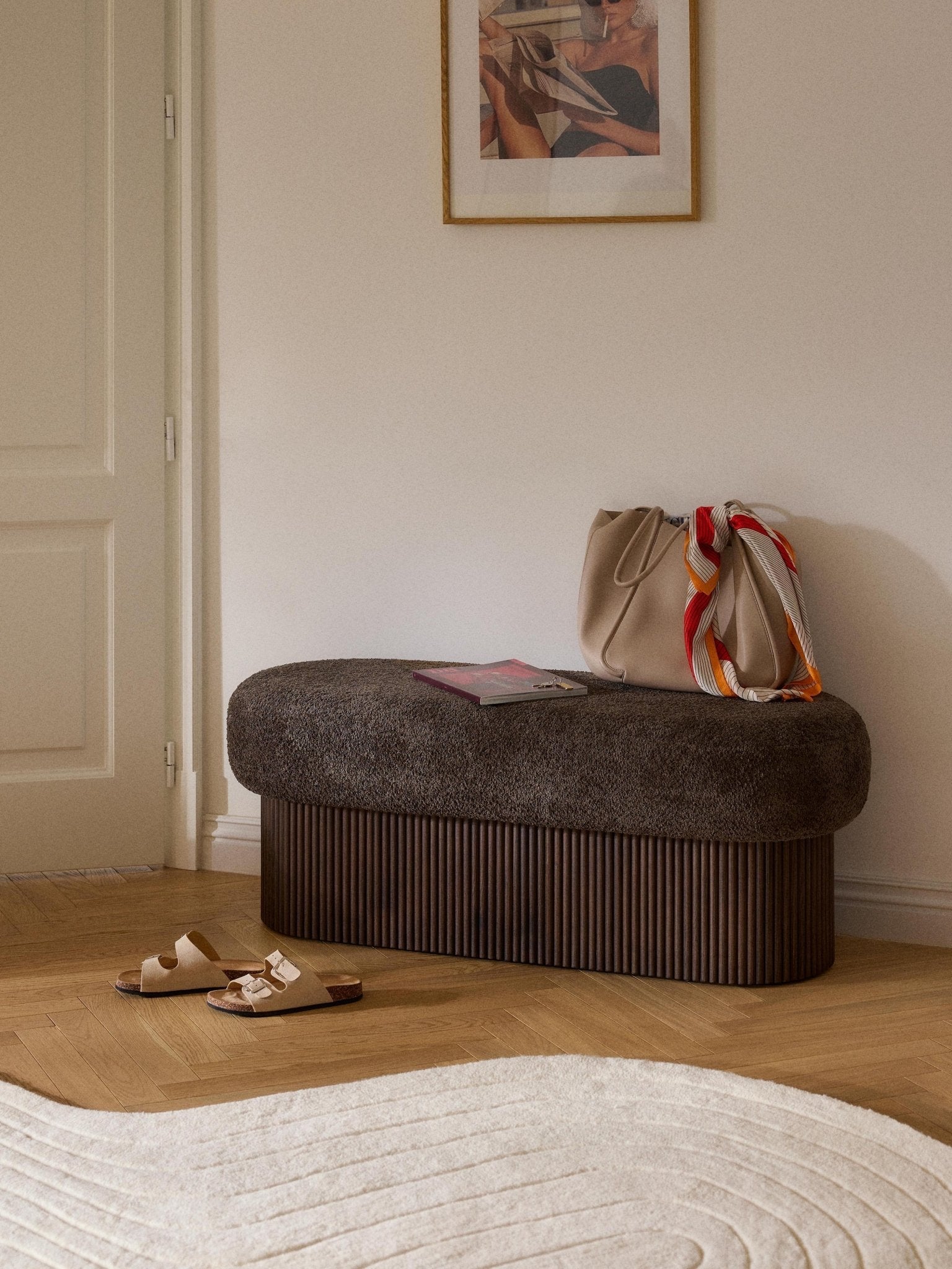 Nala Depolama Alanlı Modern Kumaş Kaplı Bench - Velotti