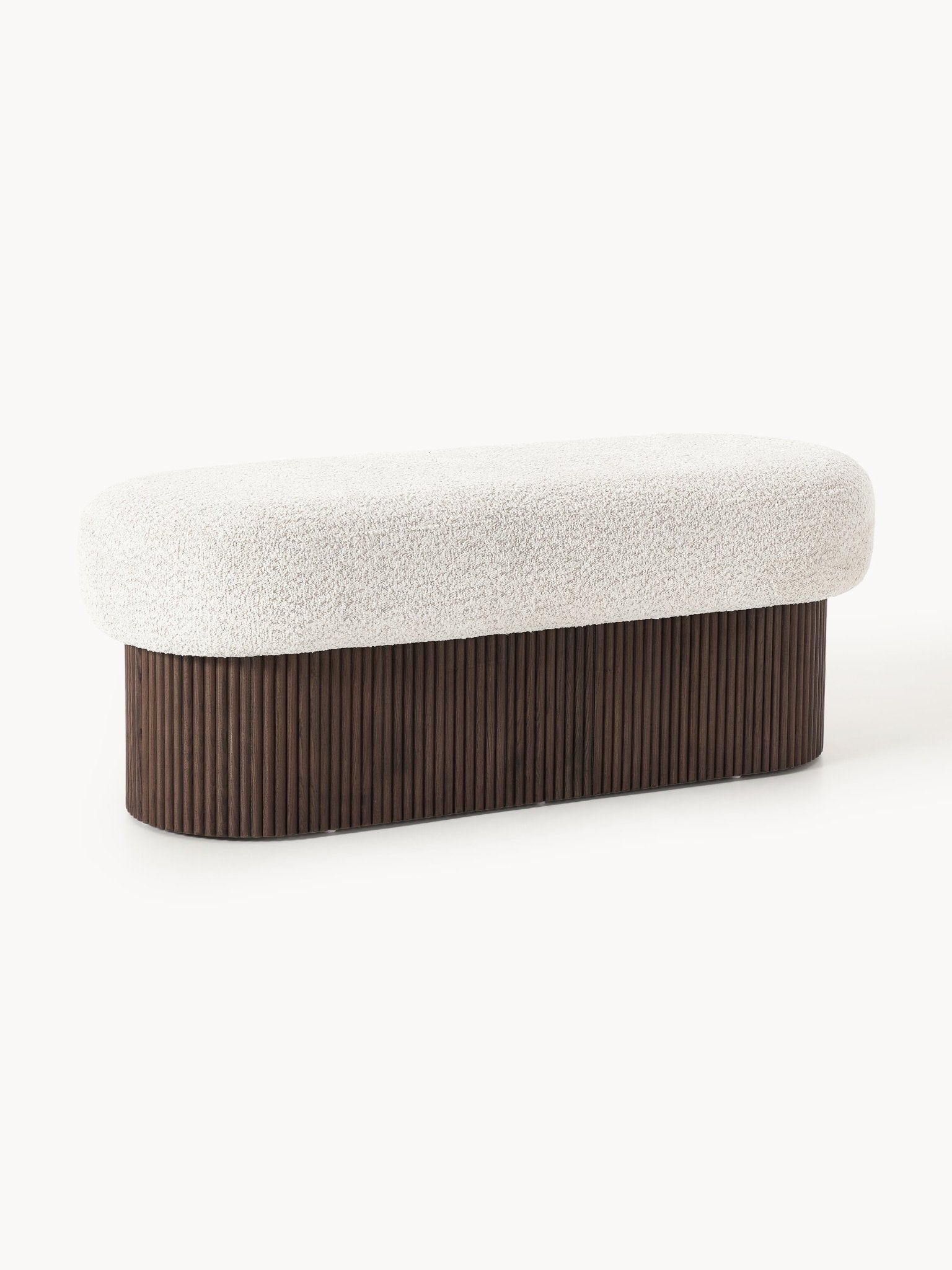 Nala Modern Depolamalı Bank ve Puf Bouclé Kumaş 122cm - Velotti