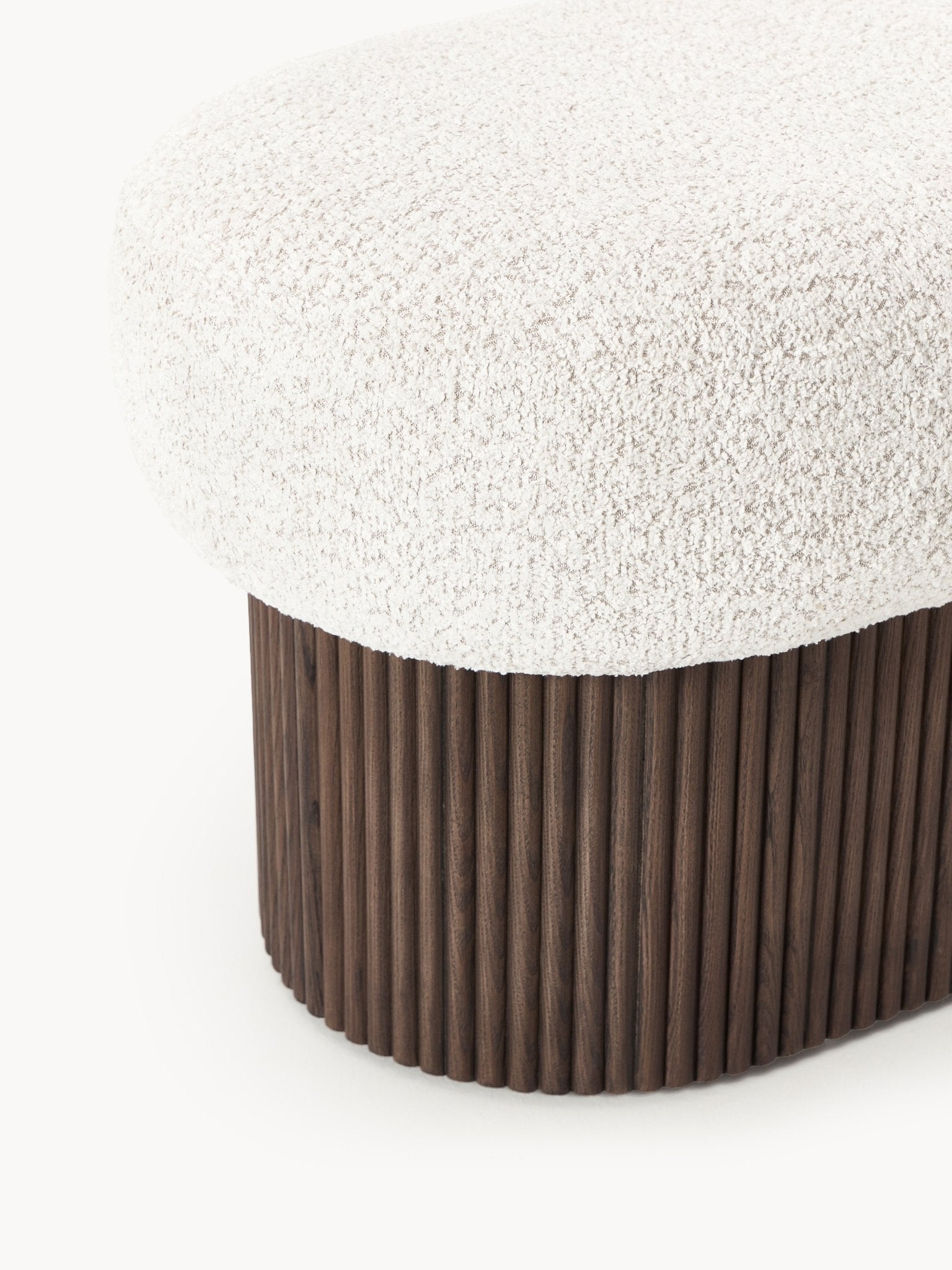 Nala Modern Depolamalı Bank ve Puf Bouclé Kumaş 122cm - Velotti