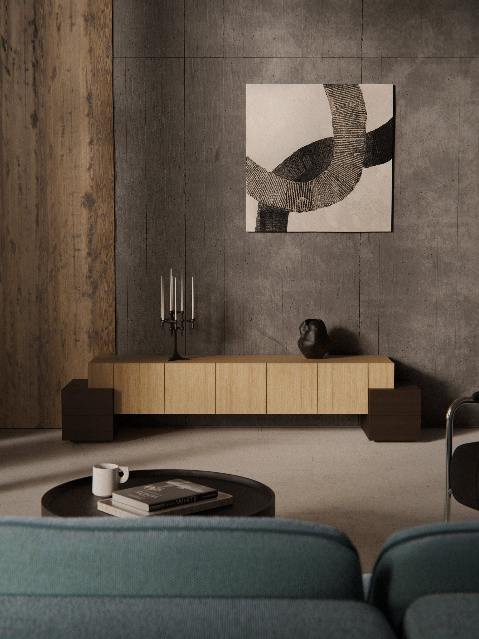 Pino Modern Tasarım Ahşap TV Ünitesi 210cm Genişlik - Velotti