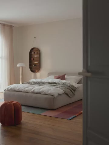 Melva Depolama Alanlı Modern Lüks Kumaş Kaplı Karyola