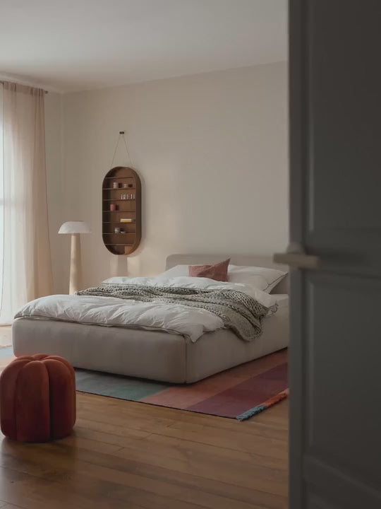 Melva Depolama Alanlı Modern Lüks Kumaş Kaplı Karyola