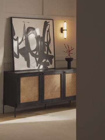 Viyana Rattan Detaylı Masif Ahşap Konsol 165cm