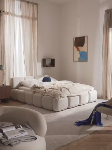 Tayla Teddy Bouclé Depolamalı Lüks Yatak.