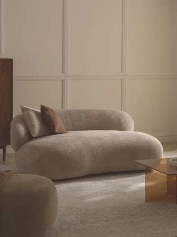 Alba 2-Kişilik Teddy Bouclé Kanepe Modern Organik Tasarım