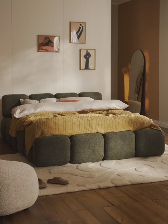 Tayla Teddy Buklet Kumaş Kaplı Depolamalı Yatak