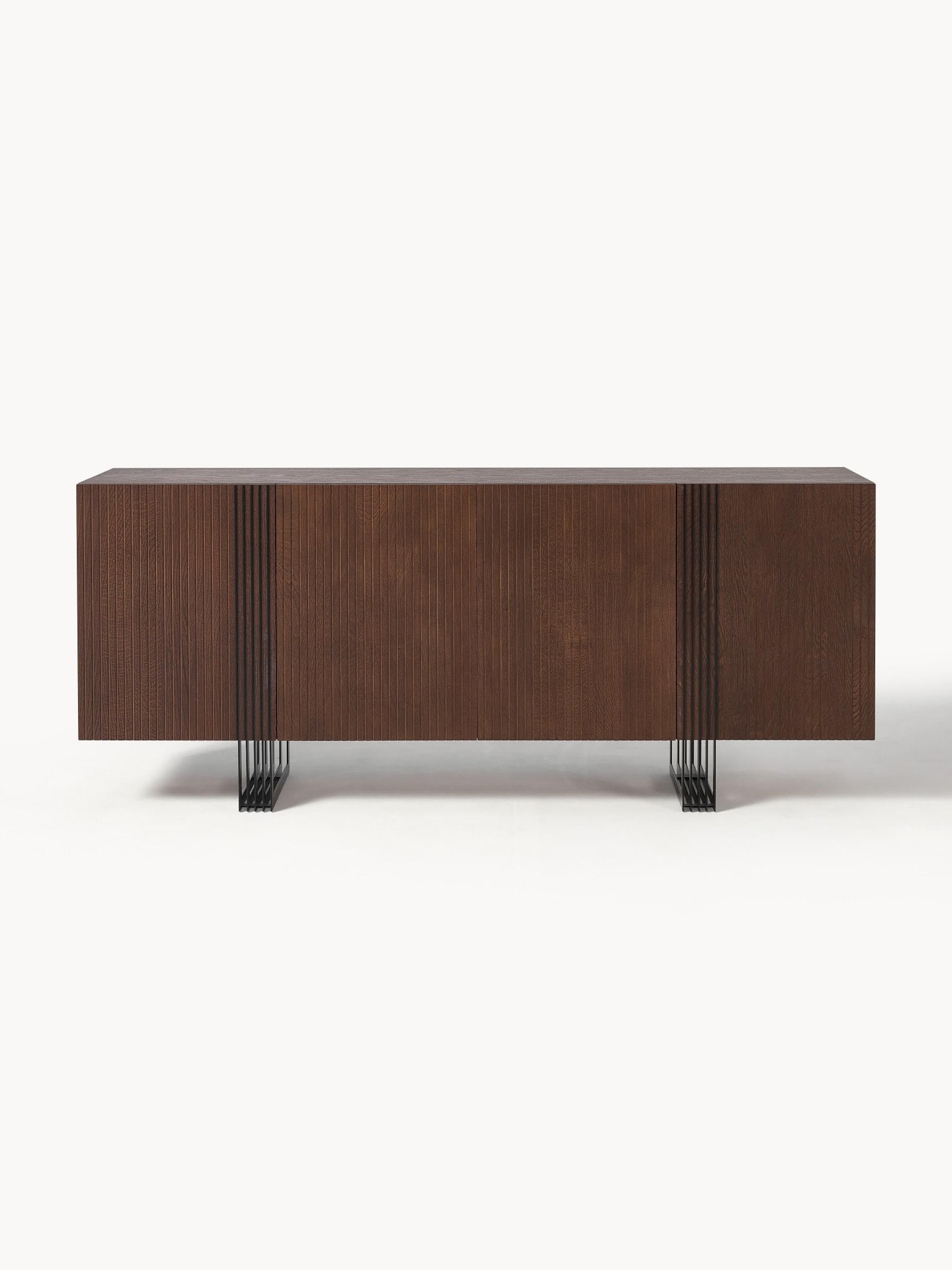 Ross Ahşap Dressoir 180cm Koyu Meşe Kaplama Modern Konsol - Velotti