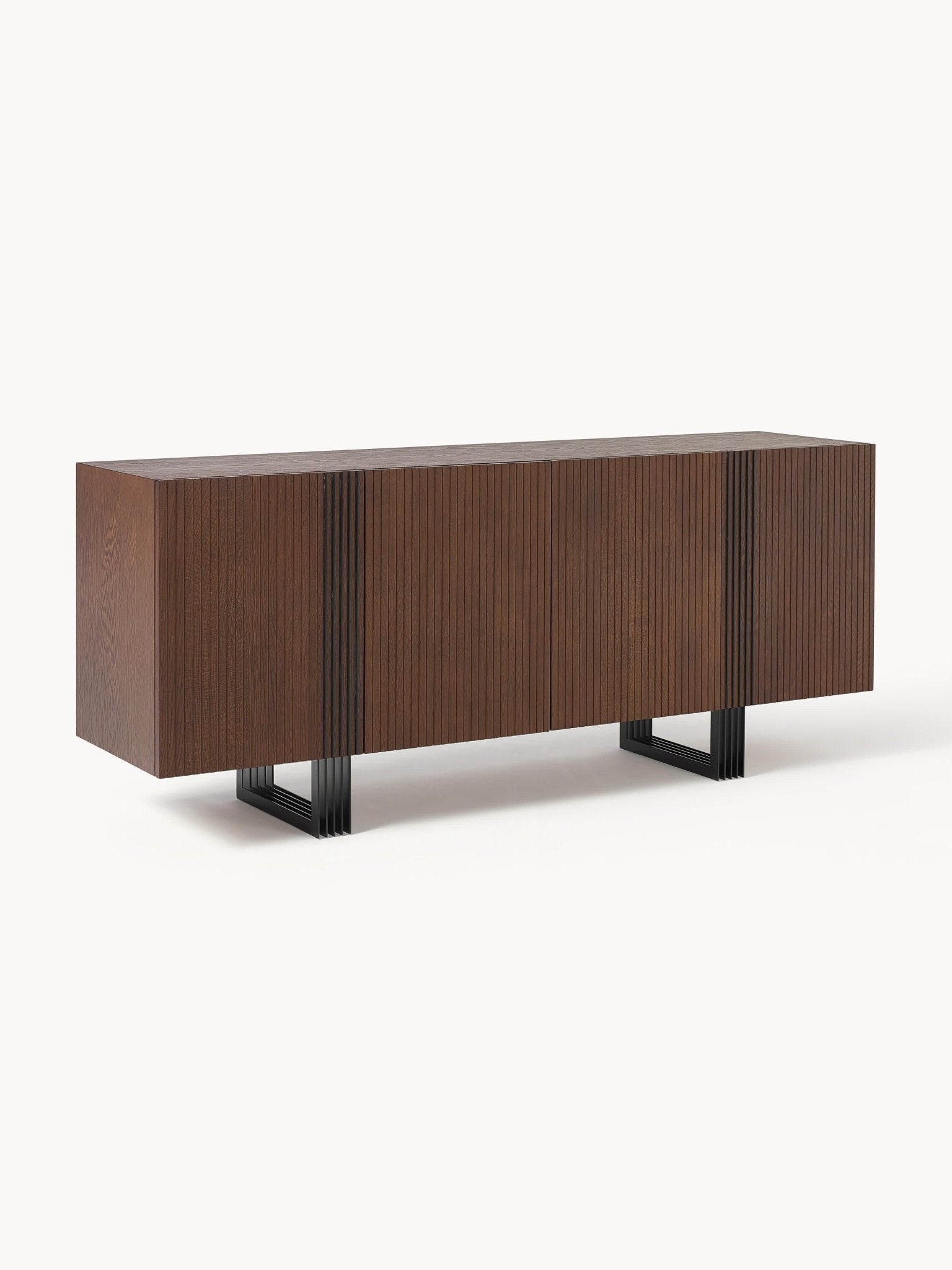 Ross Ahşap Dressoir 180cm Koyu Meşe Kaplama Modern Konsol - Velotti