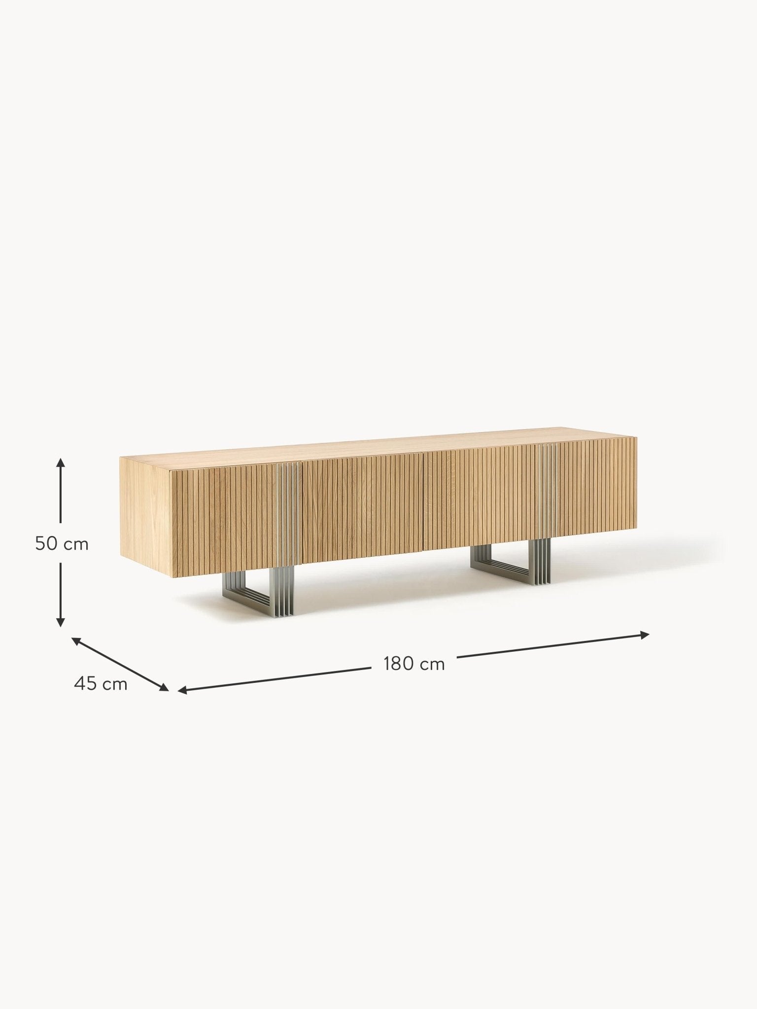 Ross Modern Ahşap TV Ünitesi 180 cm Genişlikte Doğal Meşe - Velotti