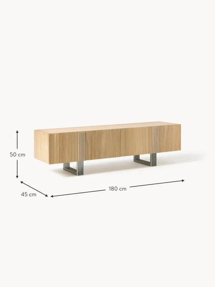 Ross Modern Ahşap TV Ünitesi 180 cm Genişlikte Doğal Meşe - Velotti