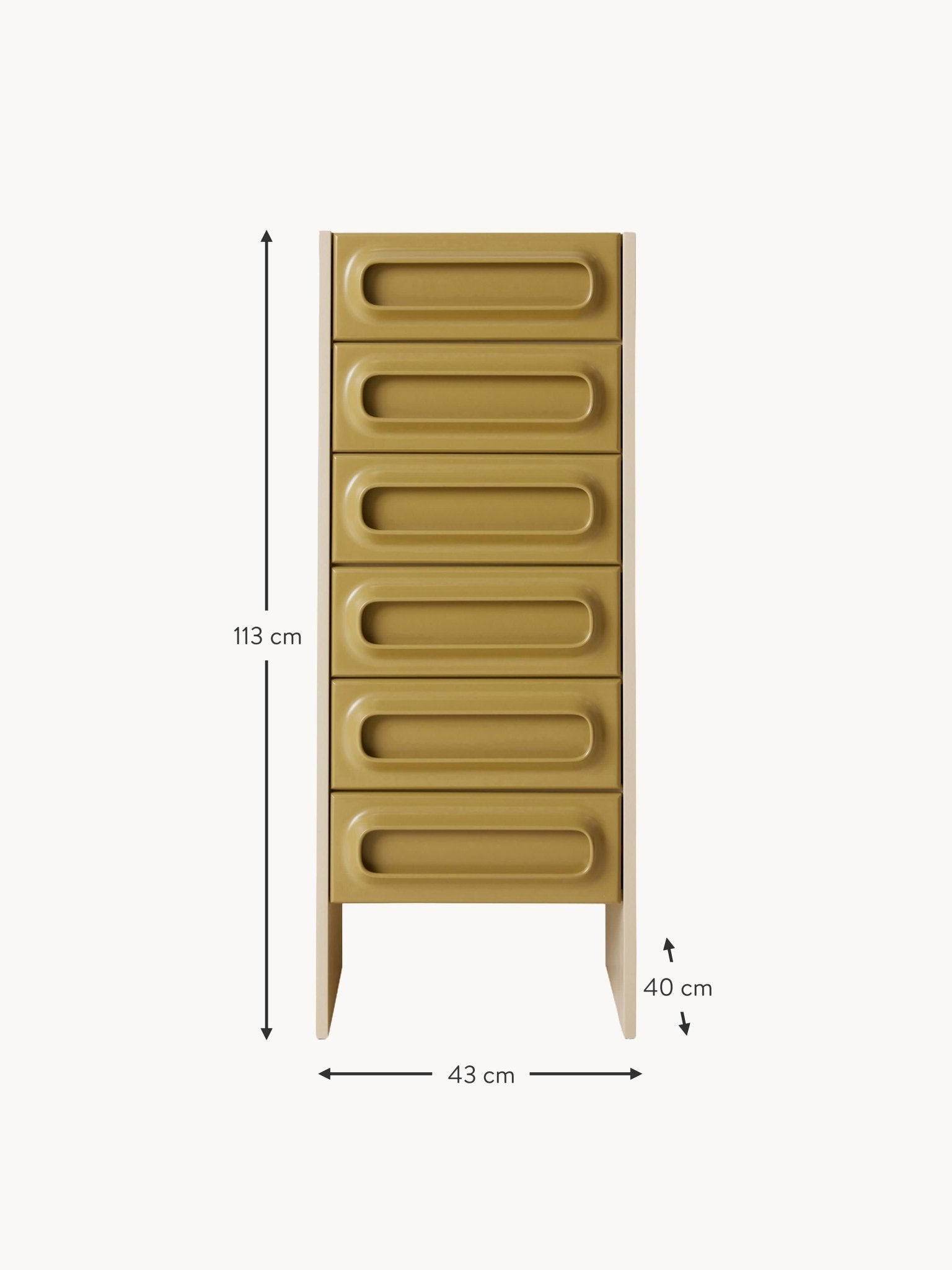 Space 6 Çekmeceli Modern Dressoir, 113 cm Yükseklik, MDF - Velotti