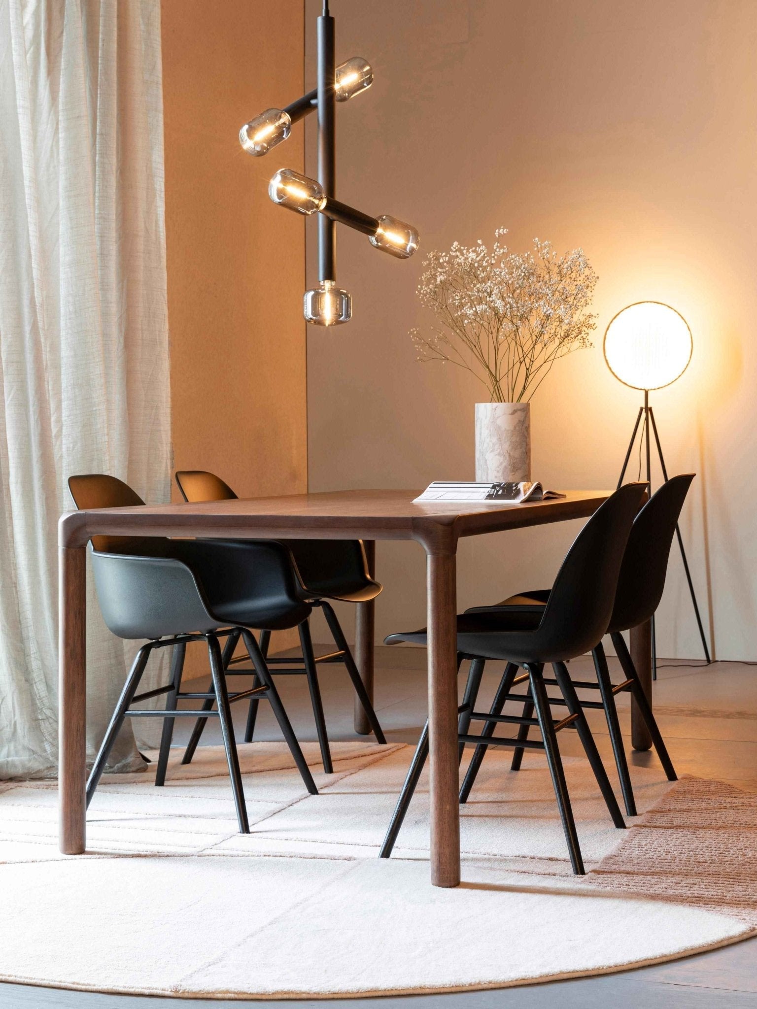 Storm Ahşap Yemek Masası Koyu Kahverengi 180 cm - Velotti