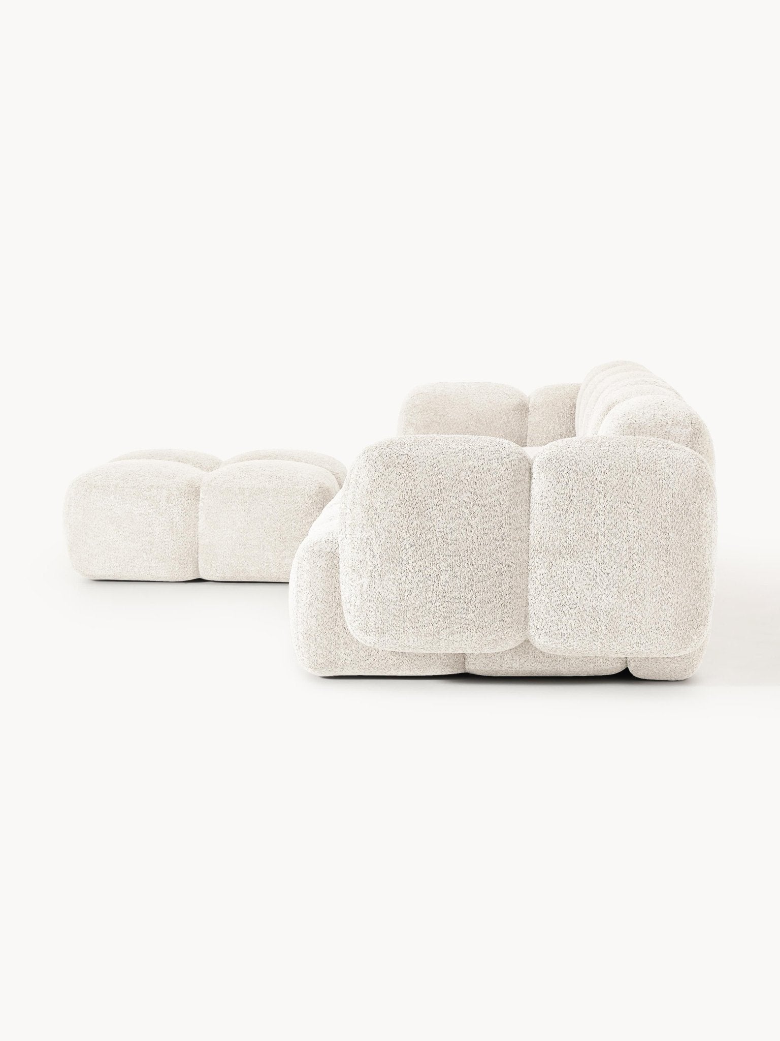 Tayla Modüler 4'lü Koltuk Seti ve Puf Teddy Bouclé - Velotti