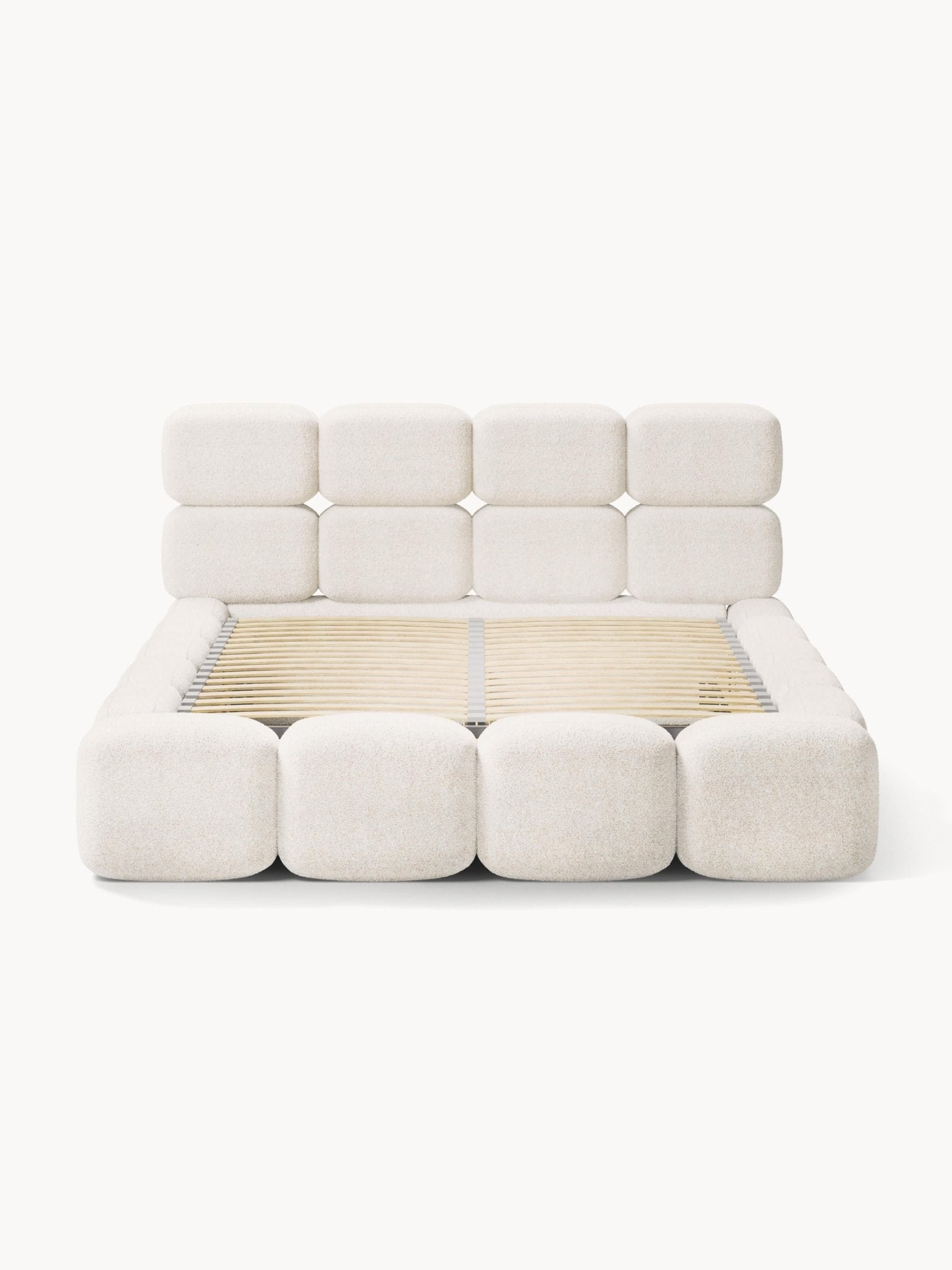 Tayla Teddy Bouclé Depolamalı Karyola 140x200 cm - Velotti