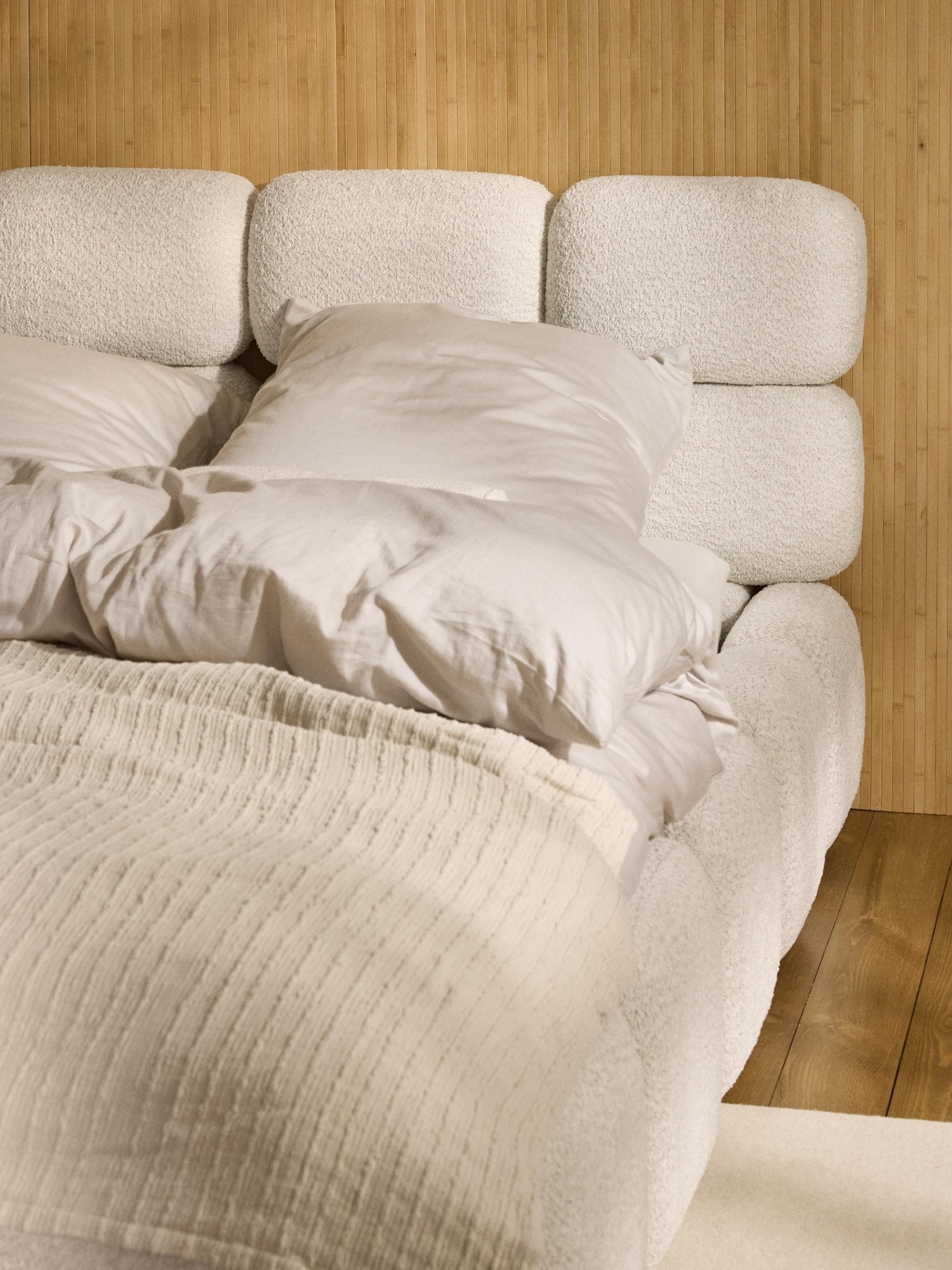 Tayla Teddy Bouclé Depolamalı Karyola 140x200 cm - Velotti