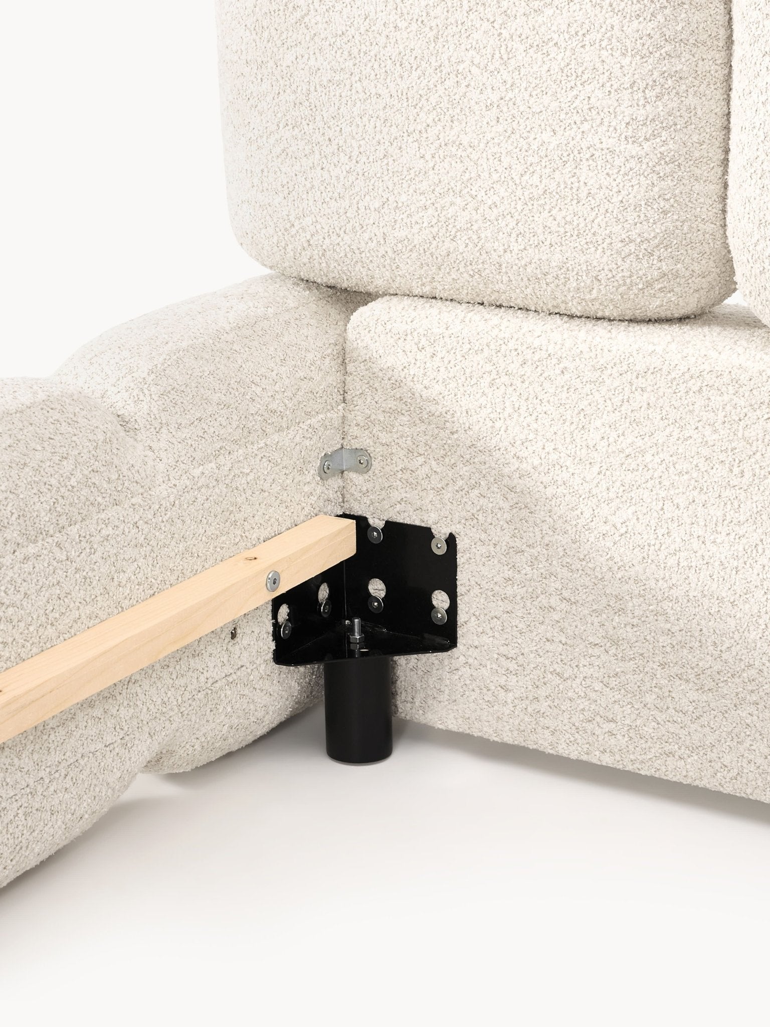 Tayla Teddy Bouclé Modern Döşemeli Karyola 140x200cm - Velotti