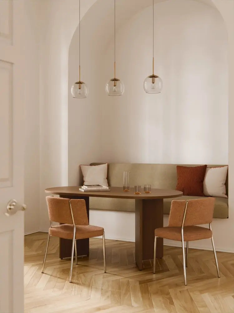 Toni Oval Ahşap Yemek Masası Geometrik Tasarım - Velotti