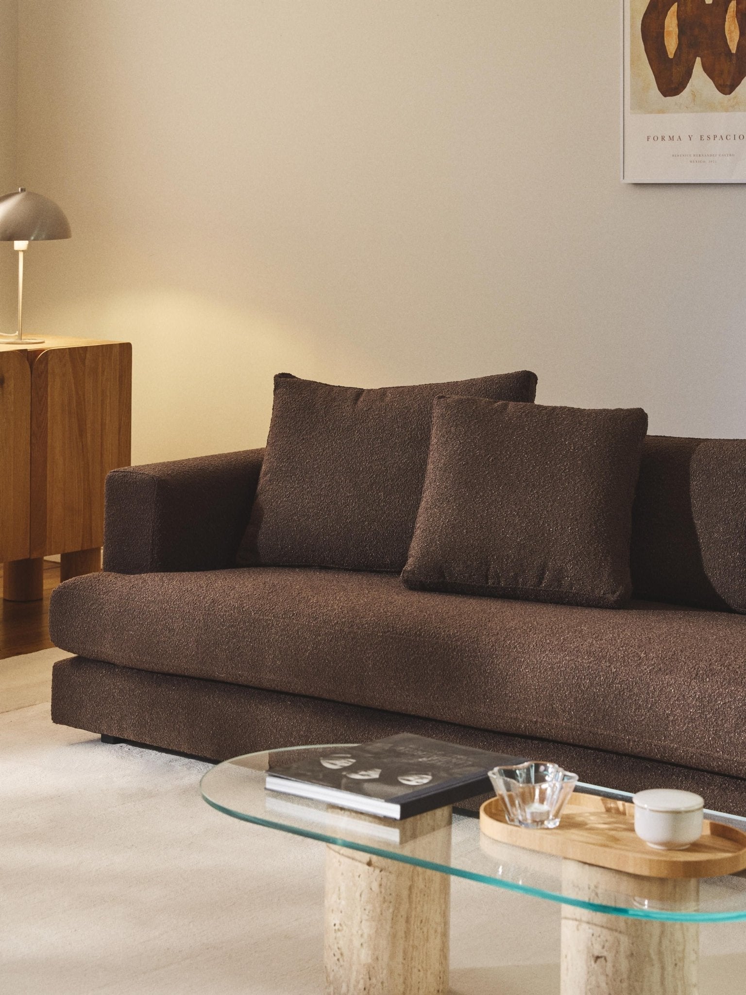 Tribeca Bouclé Kırlent 50 x 70 cm Koyu Kahverengi - Velotti