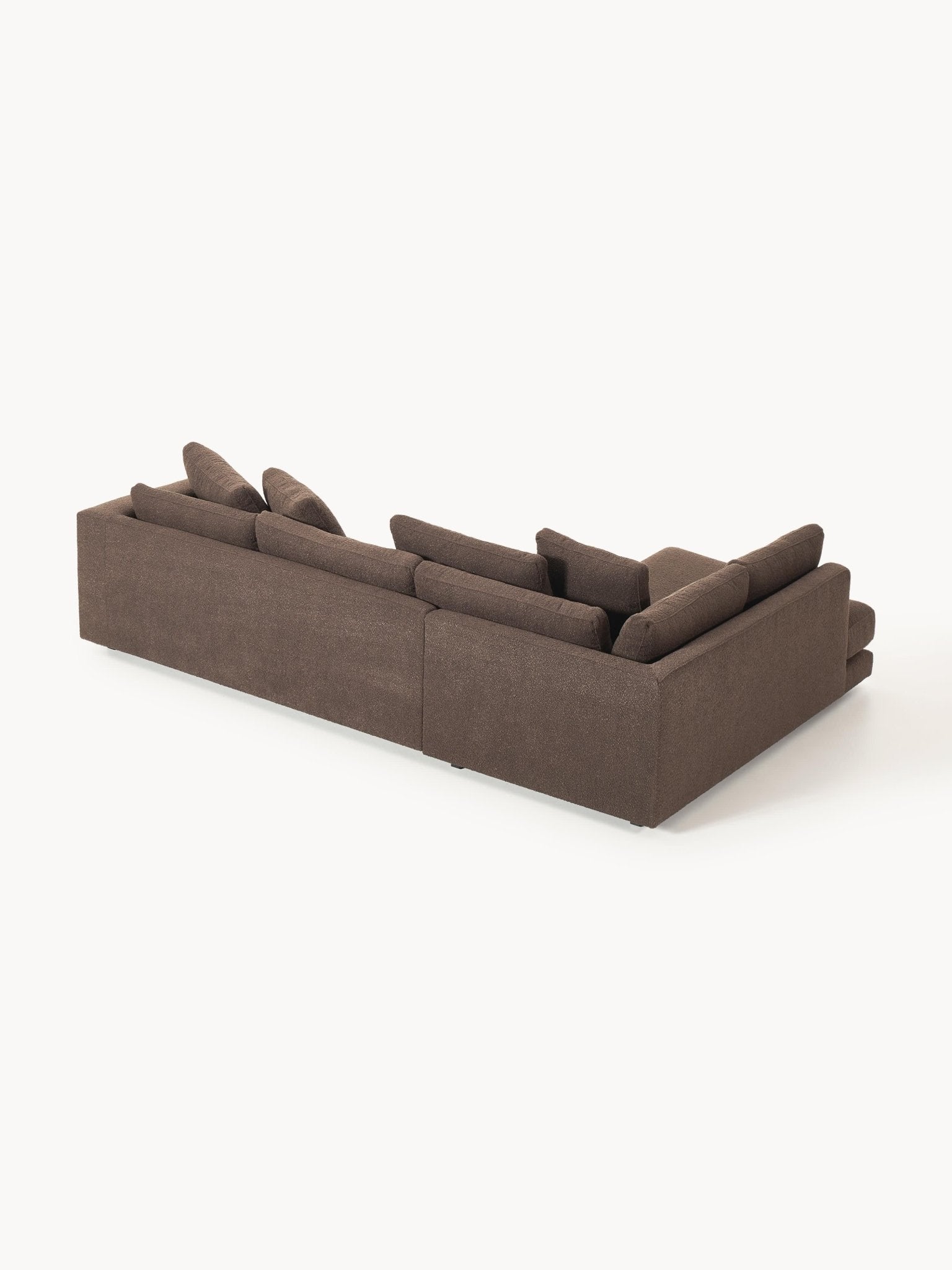 Tribeca Bouclé Köşe Koltuk Modern Tasarım Koyu Kahverengi 274cm - Velotti
