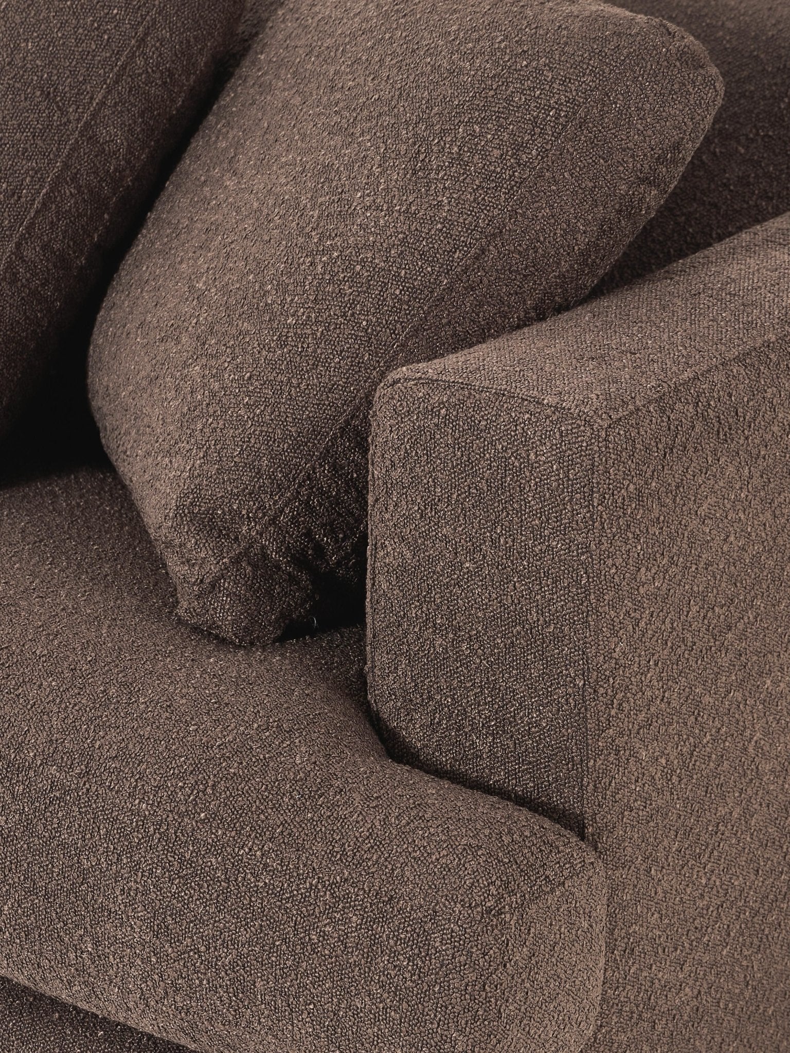 Tribeca Bouclé Köşe Koltuk Modern Tasarım Koyu Kahverengi 274cm - Velotti