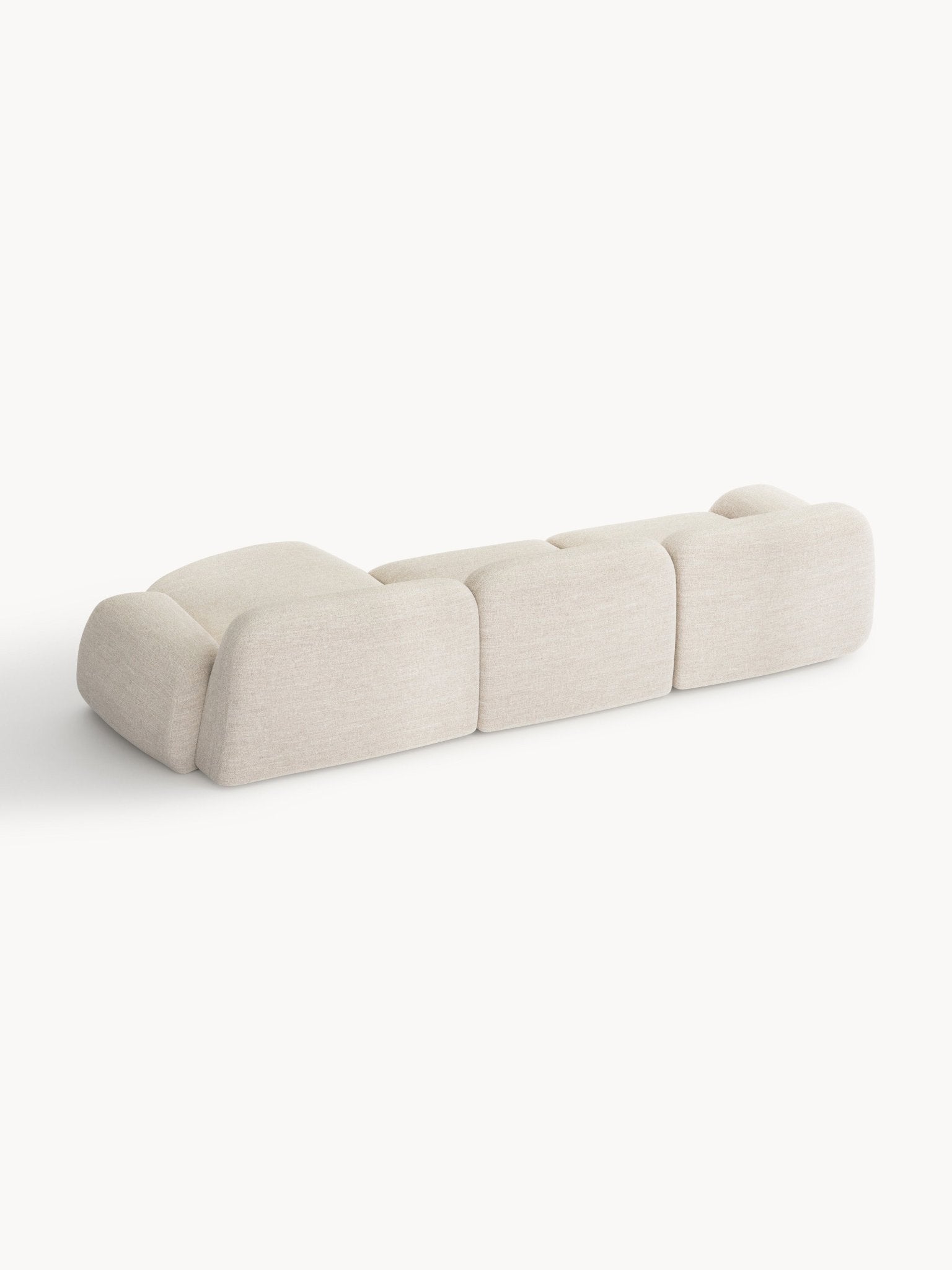 Velotti Wolke 4 Kişilik Modüler Köşe Koltuk Bouclé Kumaş Bej - Velotti