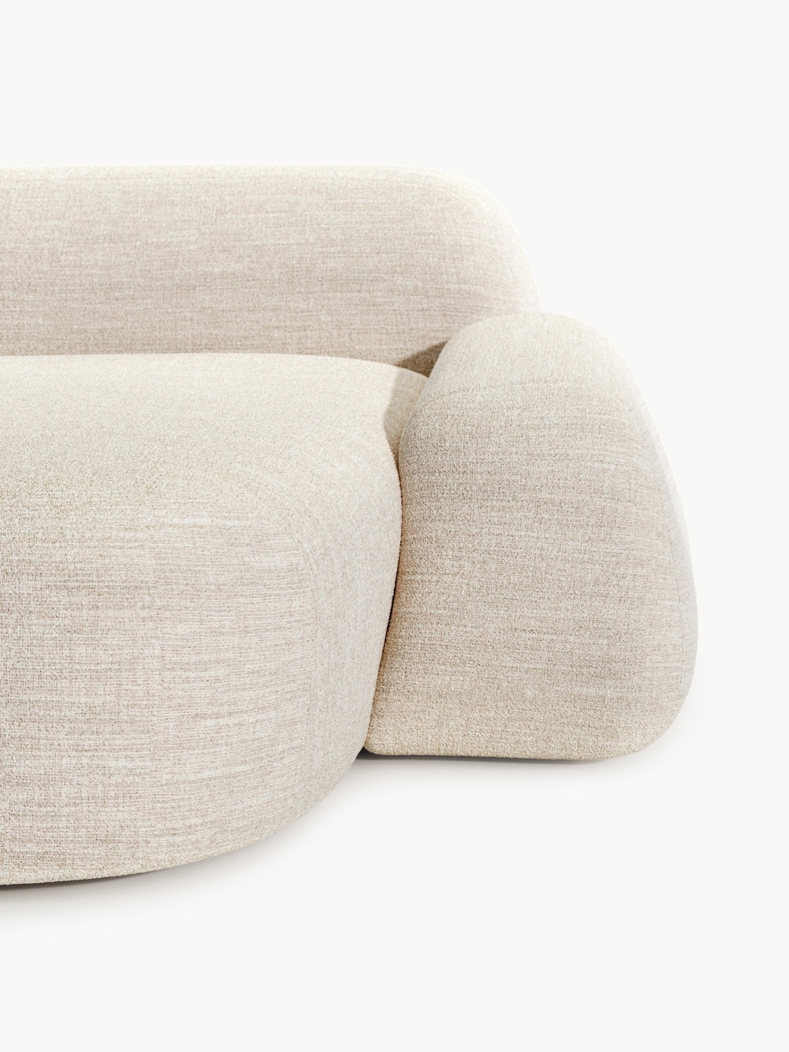 Velotti Wolke 4 Kişilik Modüler Köşe Koltuk Bouclé Kumaş Bej - Velotti