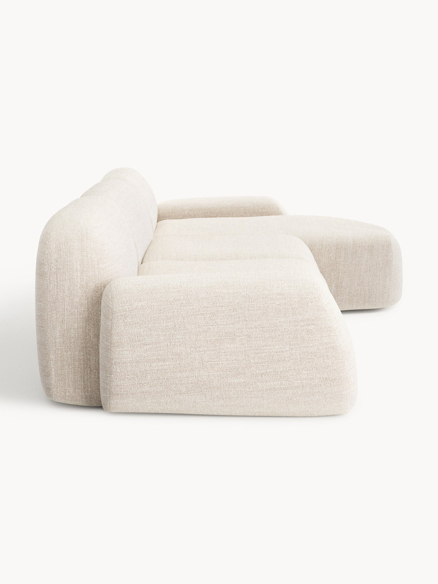 Velotti Wolke 4 Kişilik Modüler Köşe Koltuk Bouclé Kumaş Bej - Velotti